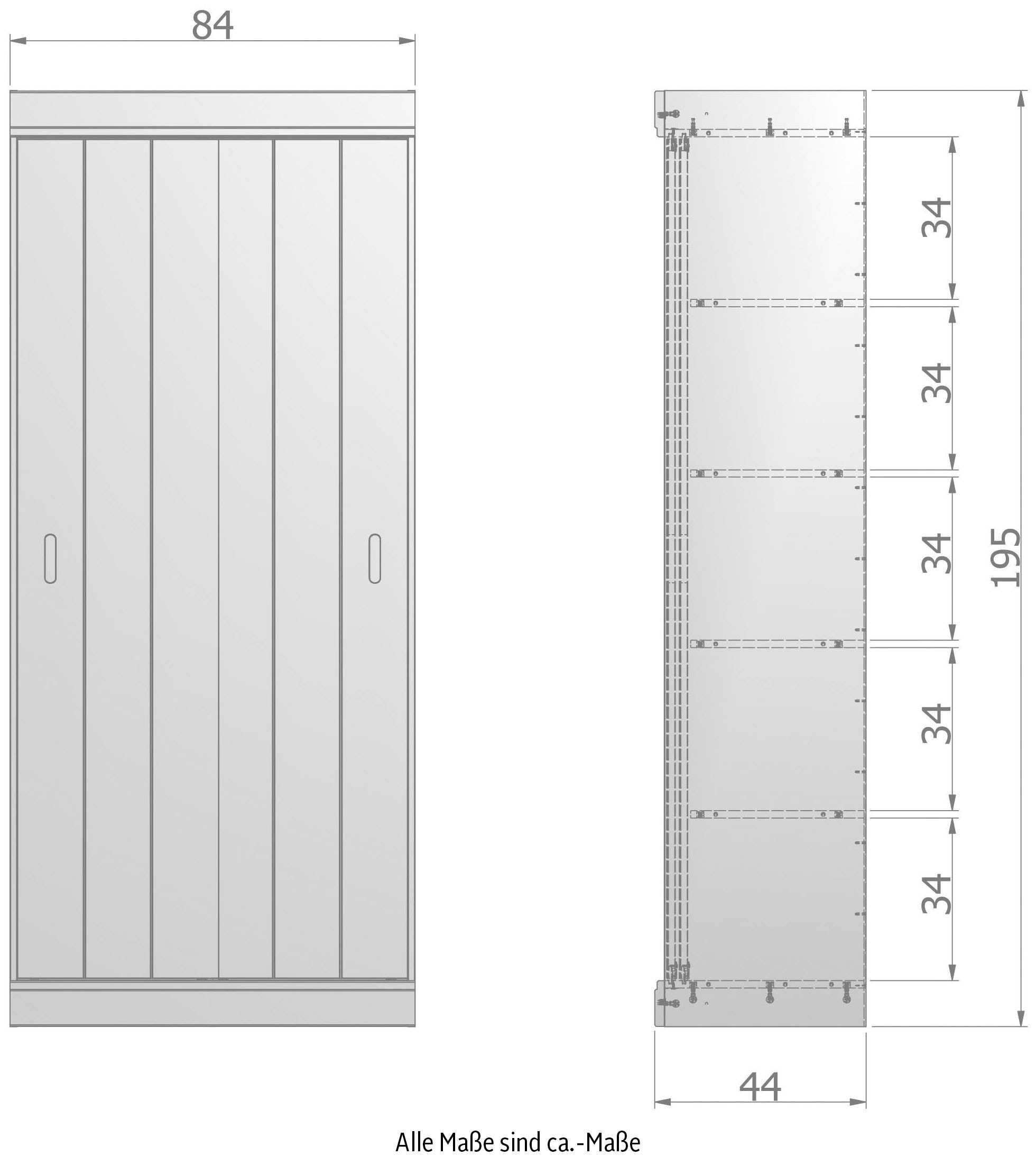 WOOOD Garderobenschrank »Row«, mit Schiebetür, Breite 84 cm