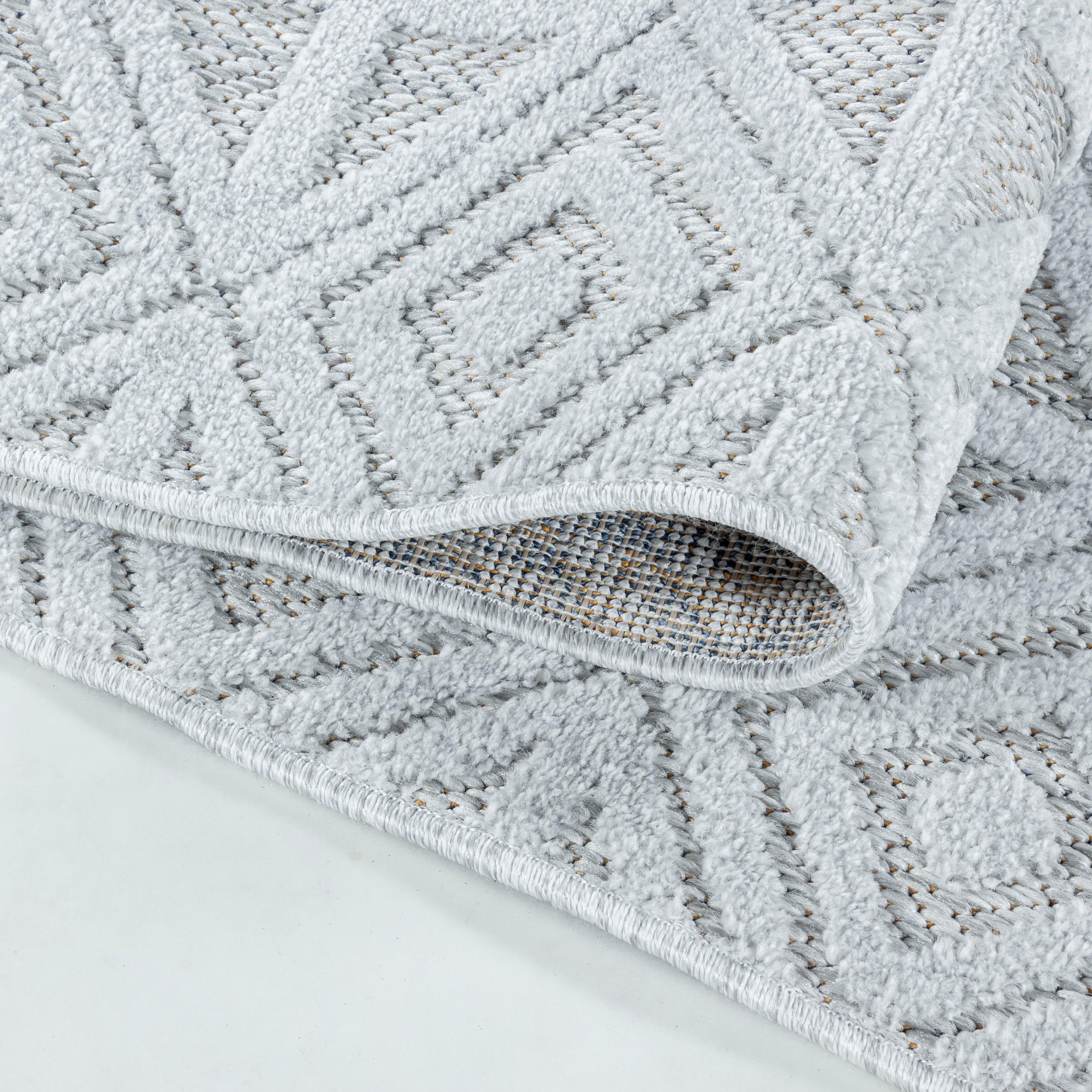Ayyildiz Teppiche Teppich »BAHAMA 5156«, rechteckig, 8 mm Höhe, Läufer, Flachflor mit Hoch-Tief-Struktur, In-und Outdoor geeignet