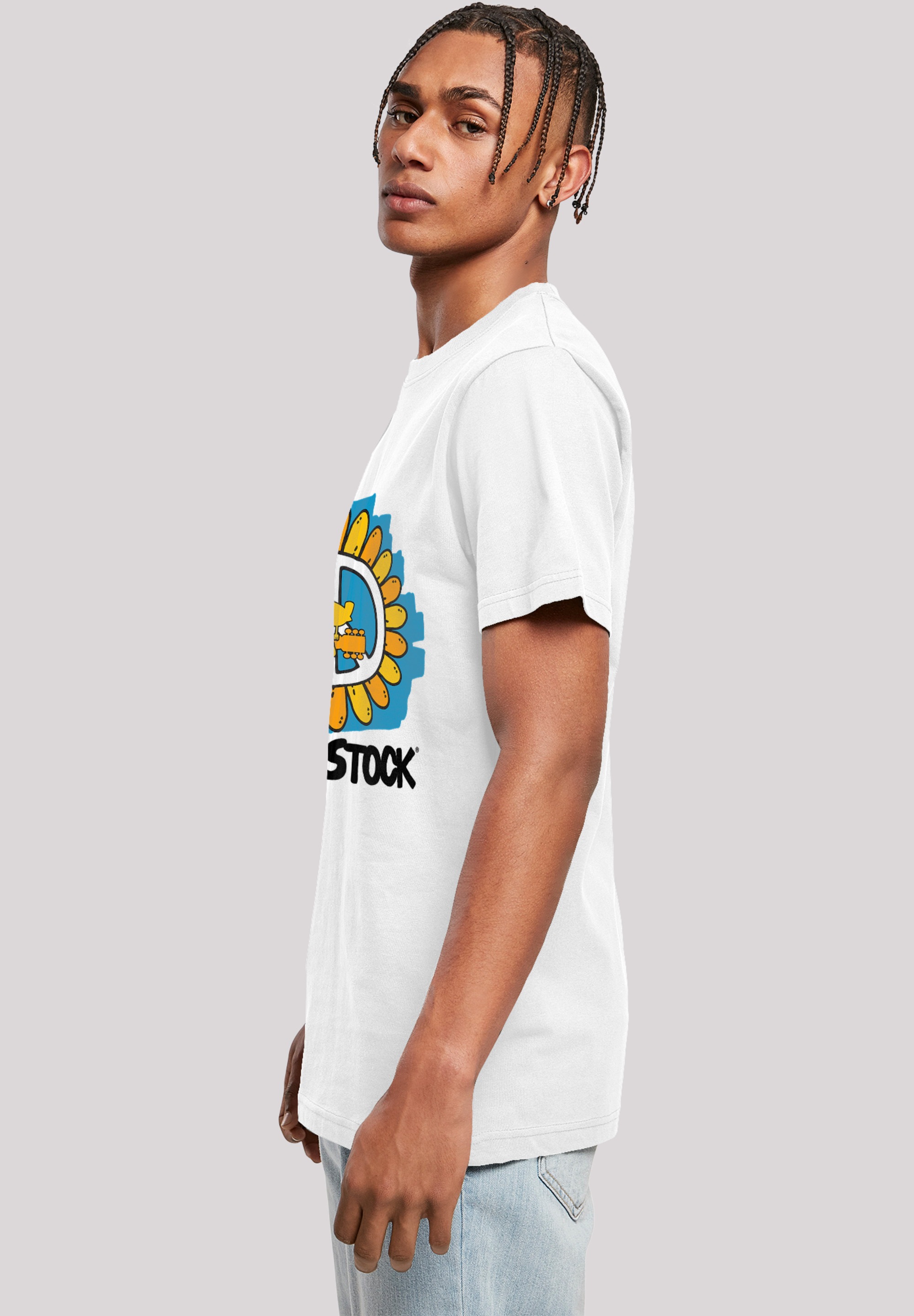 F4NT4STIC T-Shirt »Woodstock Artwork Flower Peace«, Herren,Premium Merch,Regular-Fit,Basic,Bandshirt