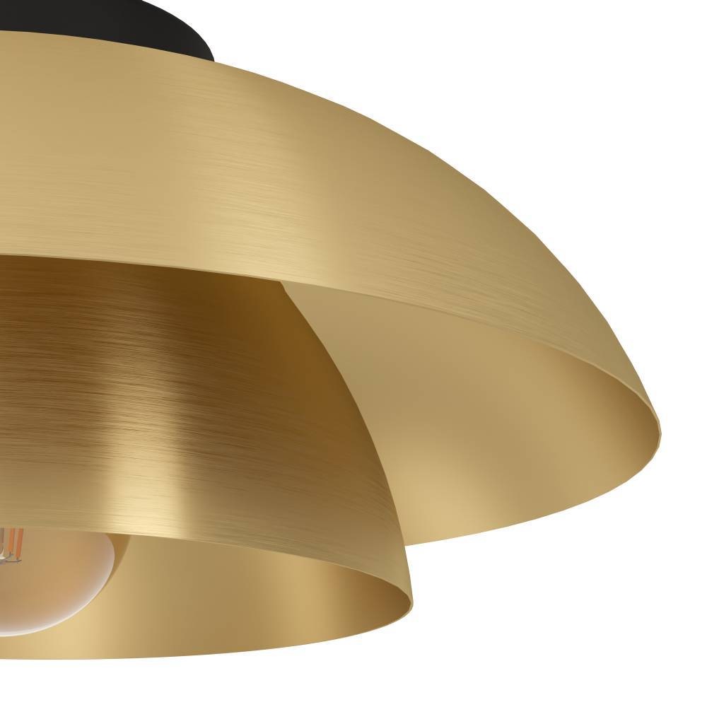 EGLO Hängeleuchte »CENCIARA«, 1 flammig, Leuchtmittel E27 | ohne Leuchtmittel, Pendelleuchte, Metall in Messing-Gebürstet und Schwarz, E27, Ø 40 cm