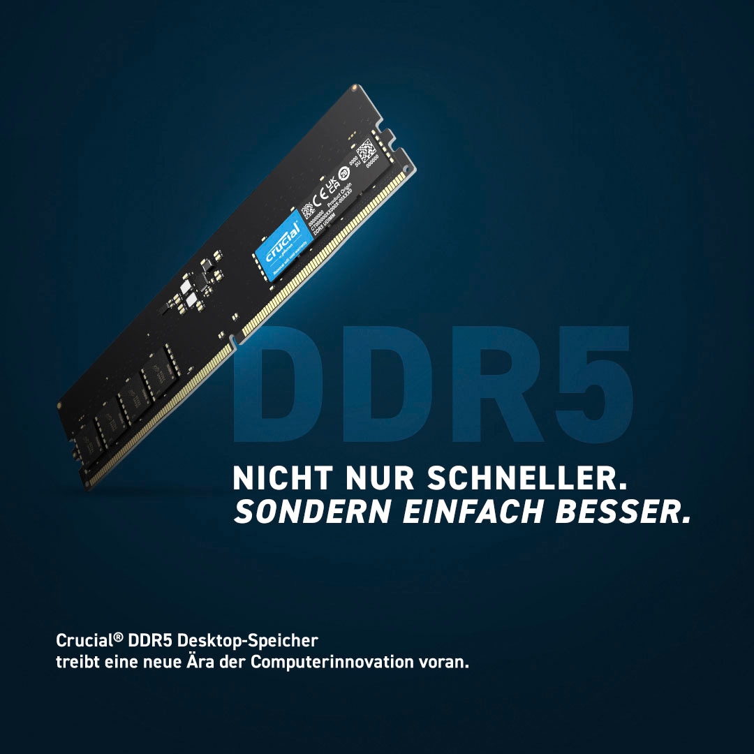Crucial Arbeitsspeicher »32GB Kit (2 x 16GB) DDR5-5600 UDIMM«