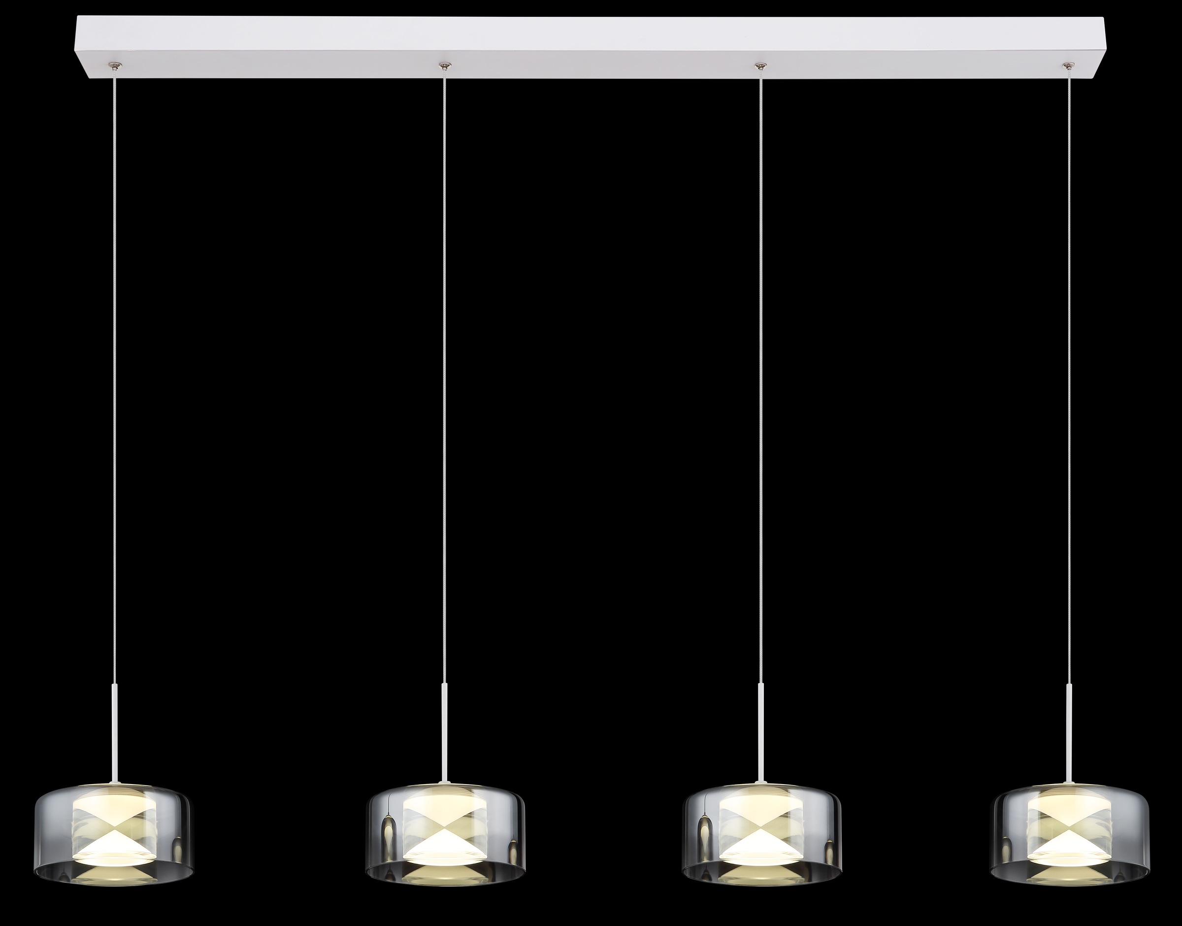 GLOBO LIGHTING Hängeleuchte »BELINDA« LED-Modul 1 Stk. Warmweiß Hängeleuchte Weiß, Rauchglas, E27, höhenkürzbar