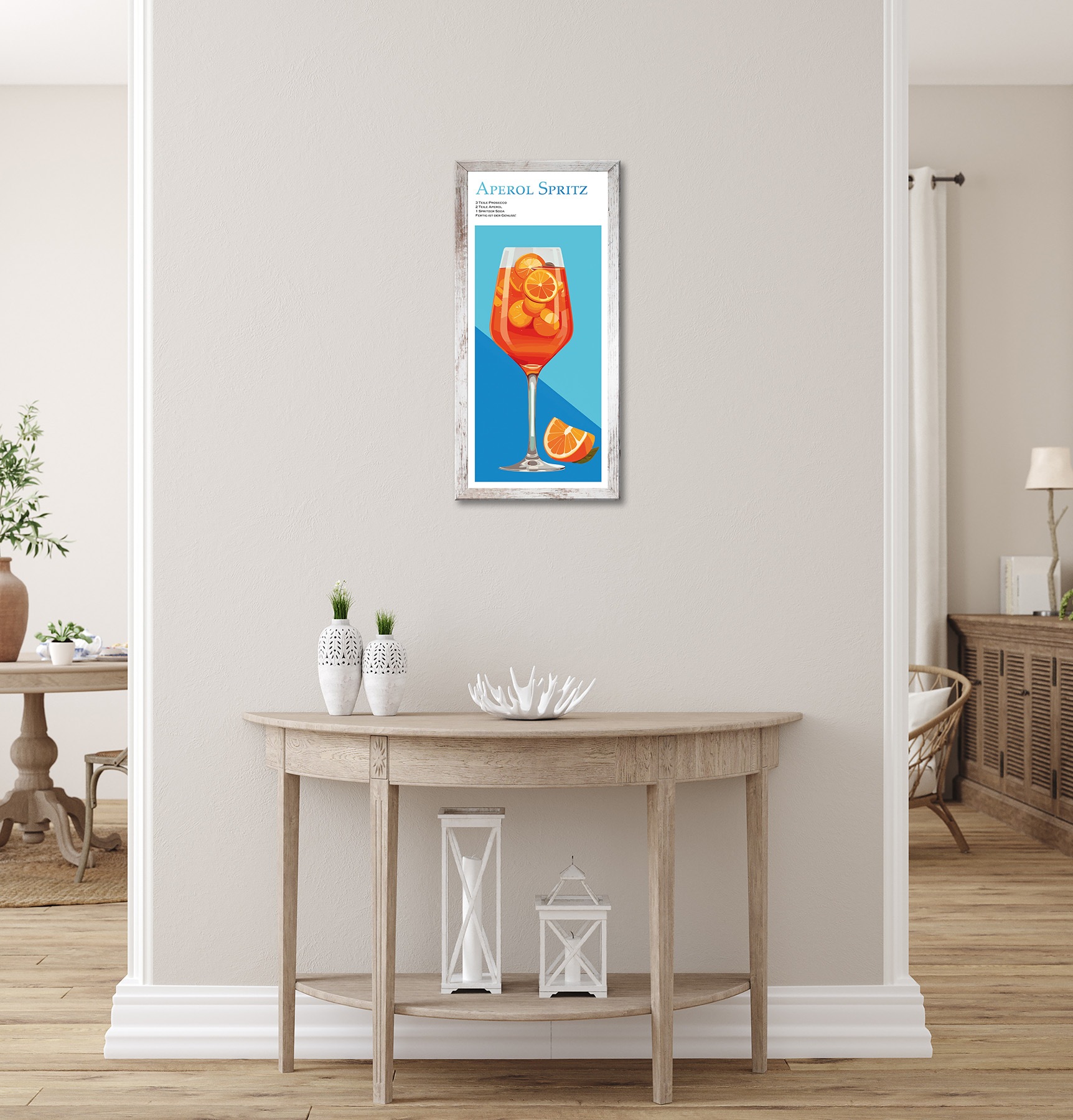 Bönninghoff Bild mit Rahmen »Wandbild gerahmt APEROL SPRITZ MIT SPRUCH 23x49 cm – Wanddeko« Cocktail | Essen | Getränke | Küche | Obst | Orange | Sprüche | Sprüche & Texte 1 Stk. tlg. mit dekorativem Rahmen