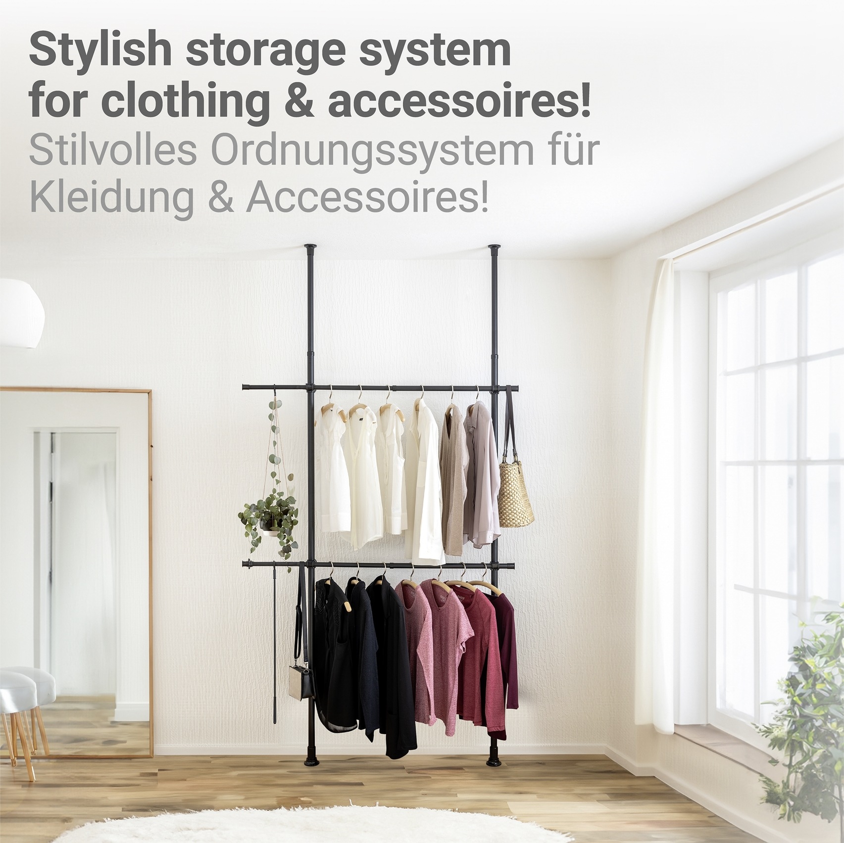WENKO Teleskopregal "Modell Herkules Basic", Kleiderstangen zum Klemmen ohn günstig online kaufen
