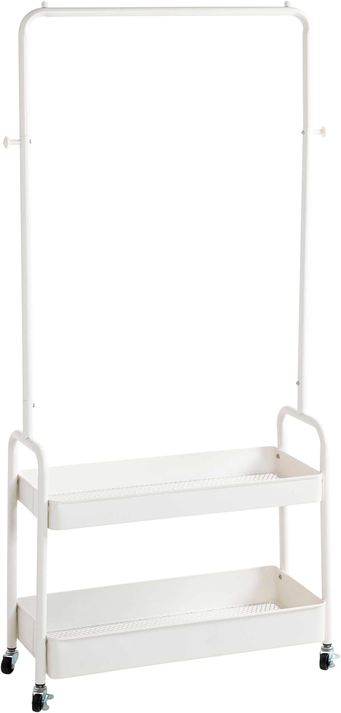 HAKU Garderobenständer »Garderobe, Garderobenständer, Kleiderständer auf Rollen, Kleiderwagen« rechteckig - aus Metall Weiß - B/T/H 85/31/155 cm