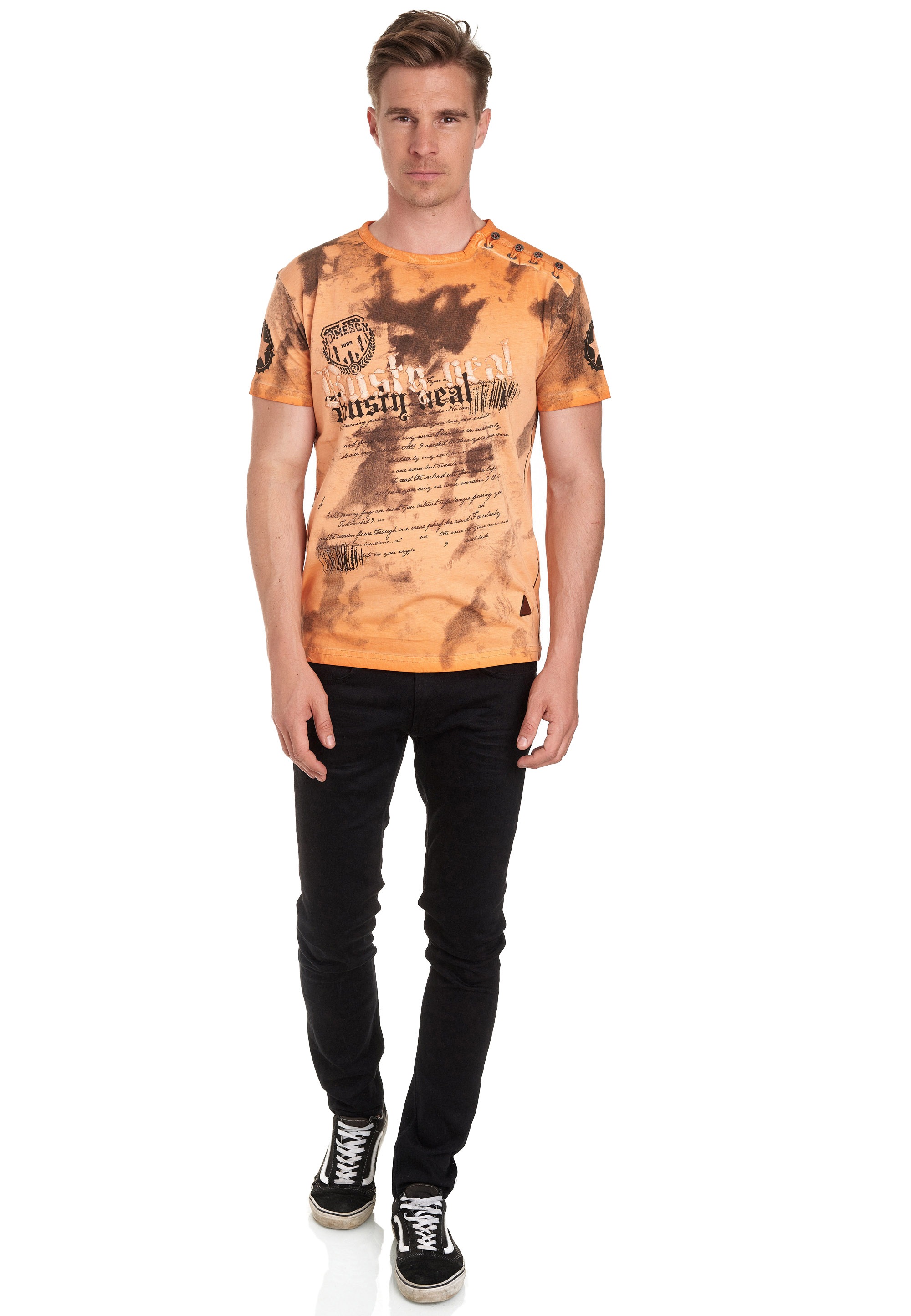 Rusty Neal T-Shirt, in tollem Batik-Design