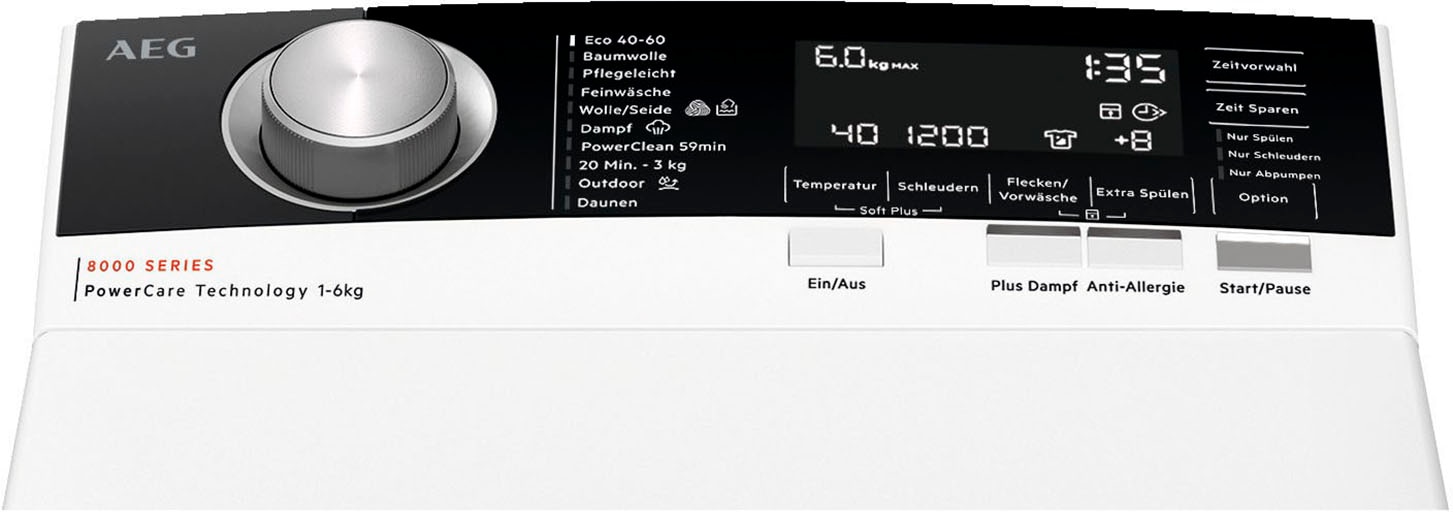 AEG Waschmaschine Toplader »LTR8A36STL«, 6 kg, 1300 U/min, ProSteam Dampf-Programm