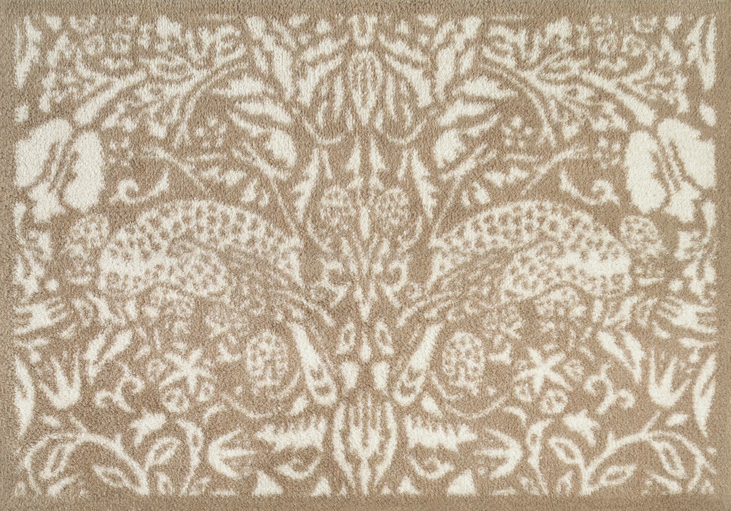 Turtle Mat Fußmatte "Pure Strawberry Thief Natural" rechteckig 9 mm Höhe günstig online kaufen