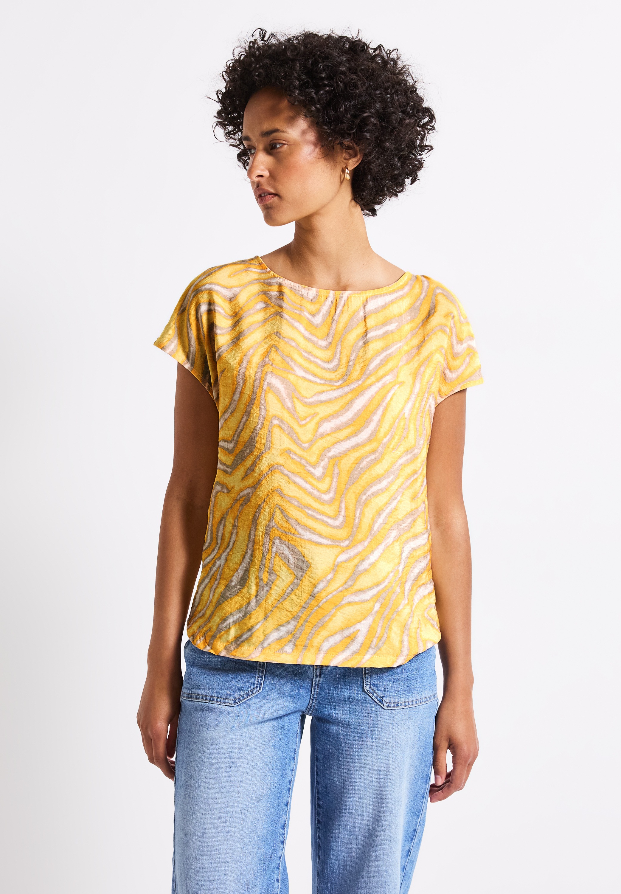 STREET ONE Print-Shirt, aus elastischem Materialmix günstig online kaufen