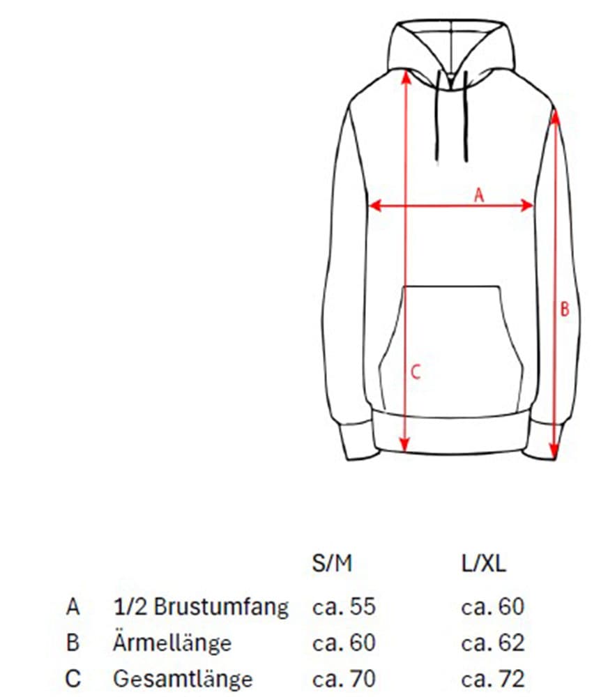 Zwillingsherz Sweatjacke, mit Kapuze, Backprint, Detailprint vorne