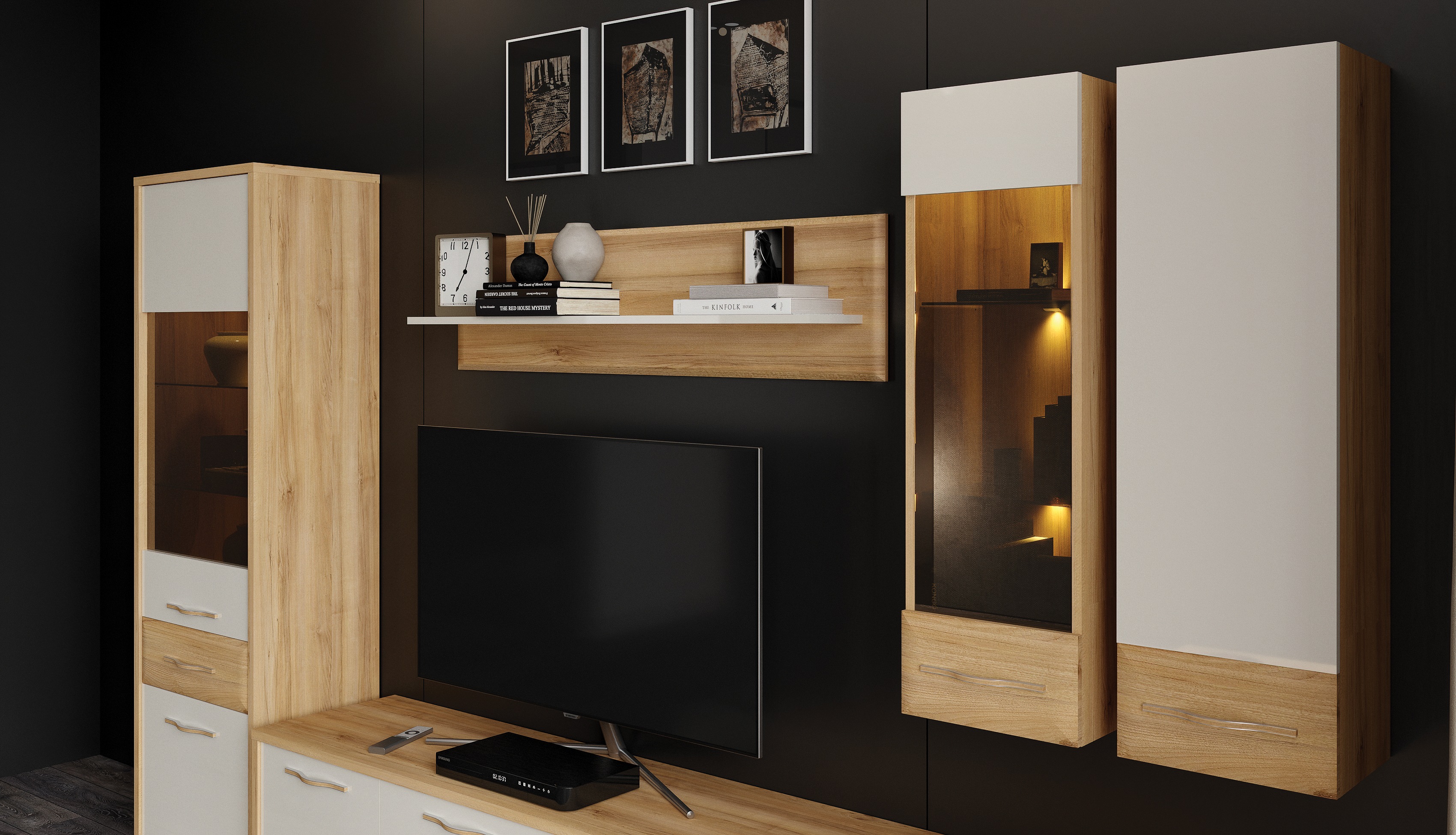 Thumbnail - Home affaire Hängevitrine "Gala" in zwei Größen erhältlich, Hängeschrank, UV lackiert, kratzfest, hochglänzend