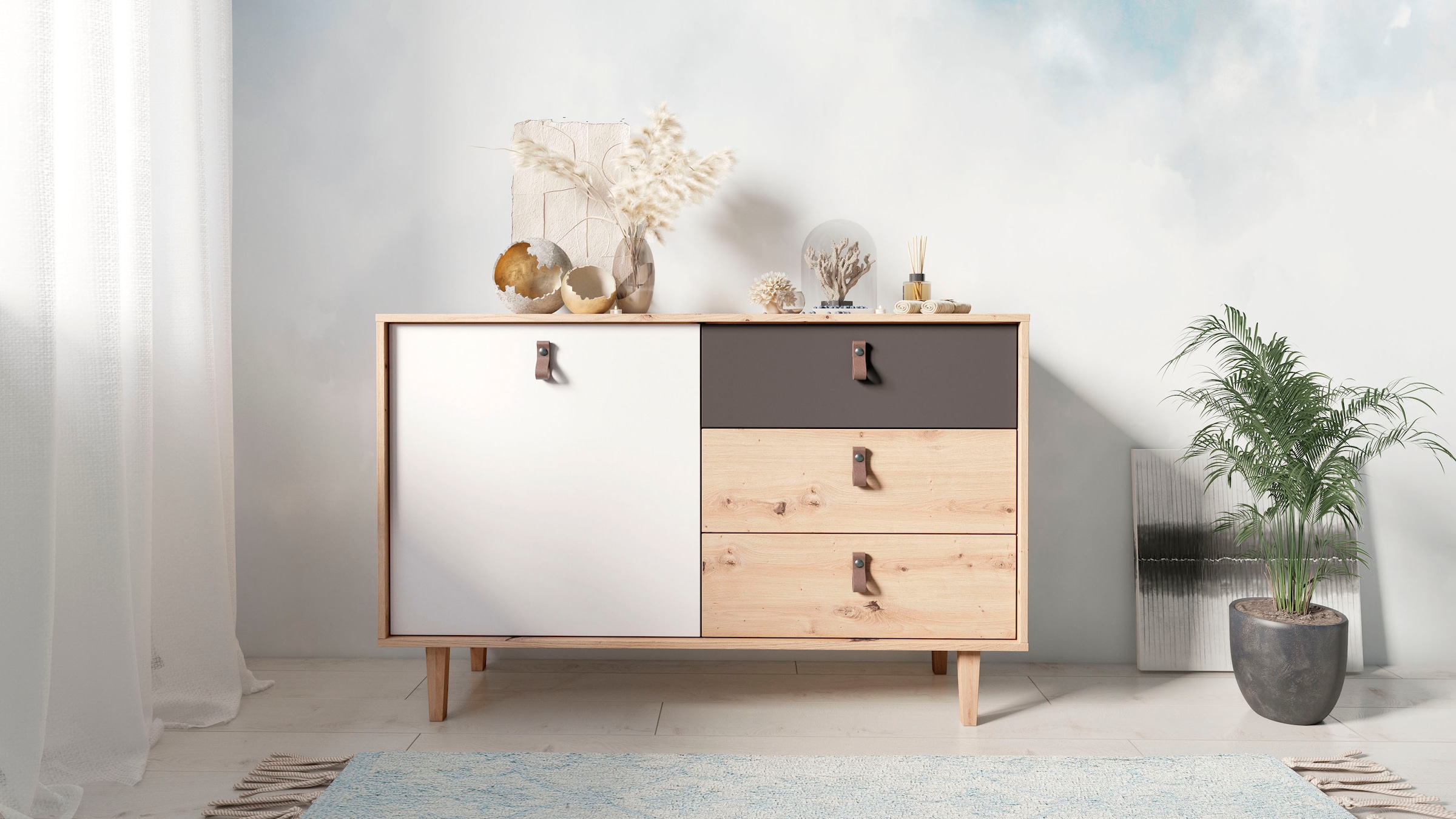 INOSIGN Sideboard "Bill, Kommode in 120cm und 180cm Breite, mit Massivholzf günstig online kaufen