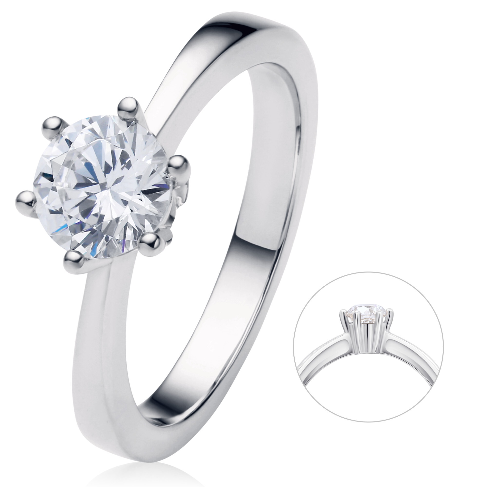 Vivance Diamantring »0.5 ct Diamant Brillant Ring aus 585 Weißgold«, Damen Gold Schmuck