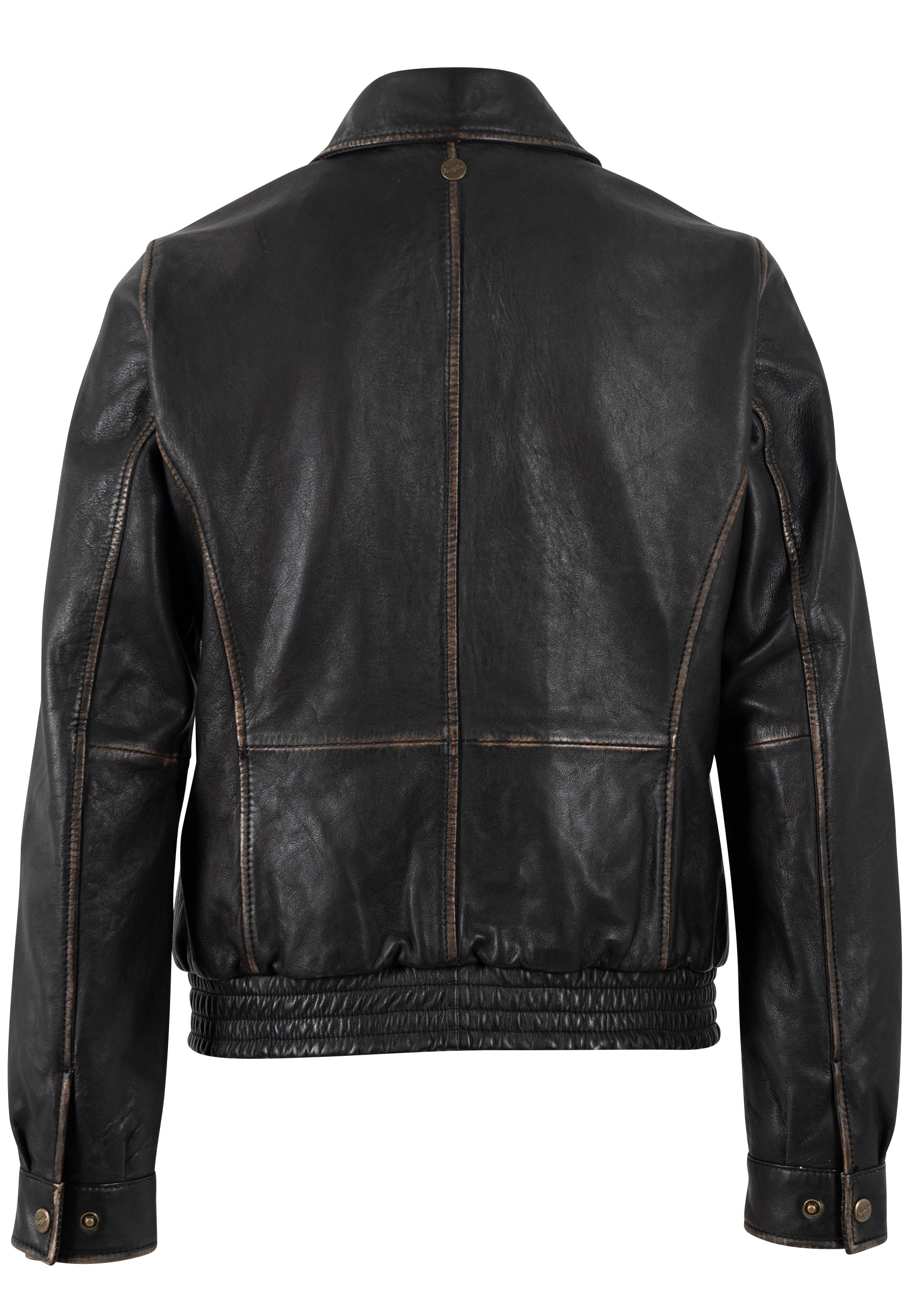 Mauritius Lederjacke »MWBjanka«, mit elastischem Bund, Leo-Innenfutter