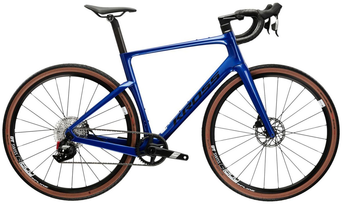 Kross Gravelbike »Gravelbike Carbon Esker RS 2.0 Blau 12 Gänge« 12 Gang SRAM APEX XPLR AXS Schaltwerk Kettenschaltung mit Carbon-Rahmen und -Gabel
