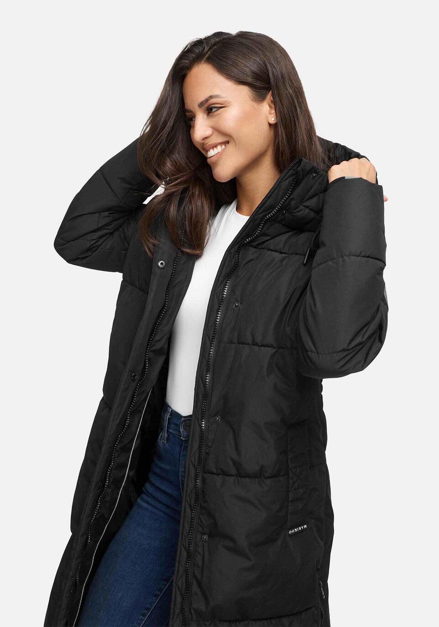 Thumbnail - Marikoo Winterjacke "Michikoo" Extra langer Schnitt mit seitlichen Belüftungsöffnungen