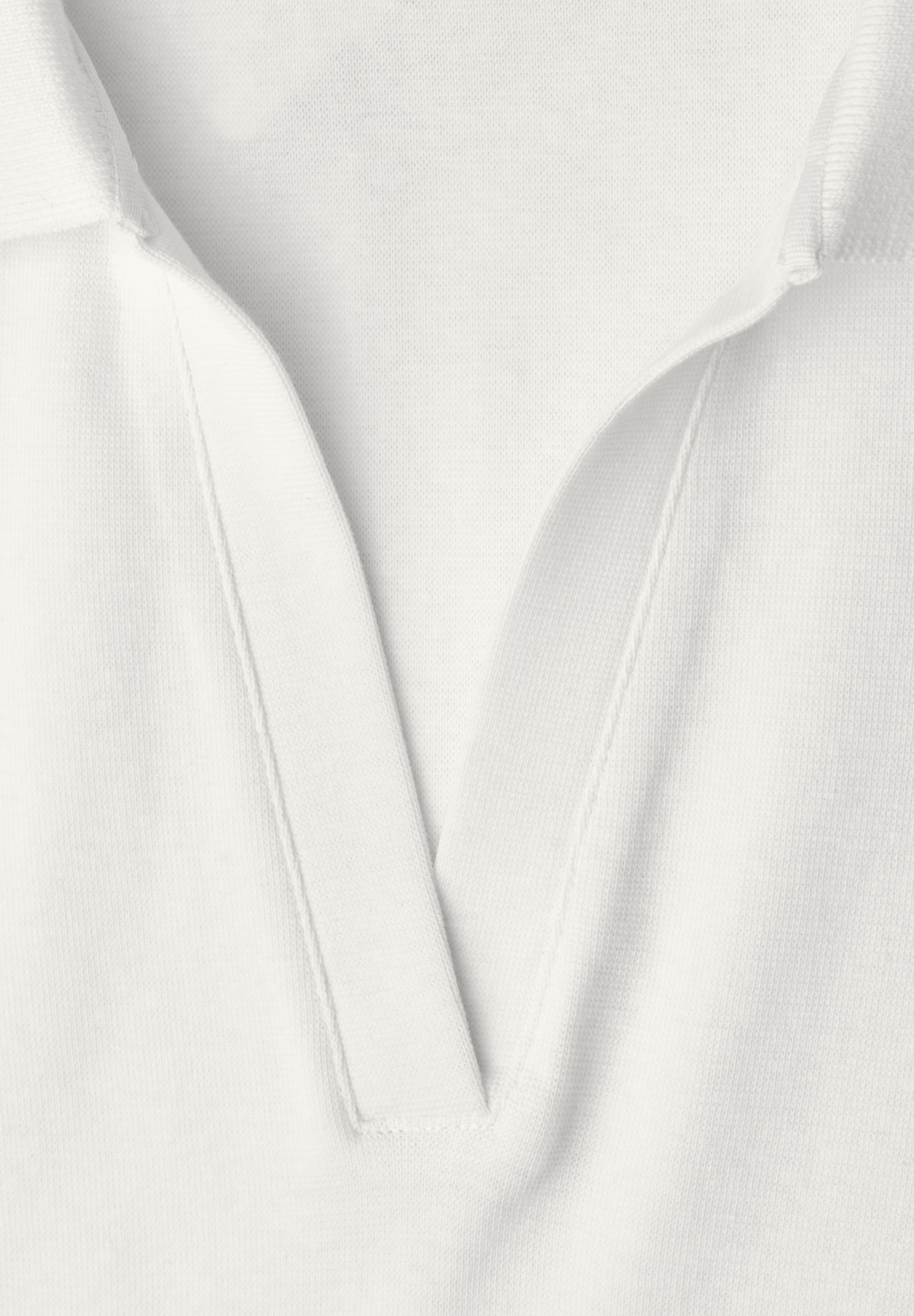 STREET ONE Poloshirt mit geschlitztem Rundhalsausschnitt