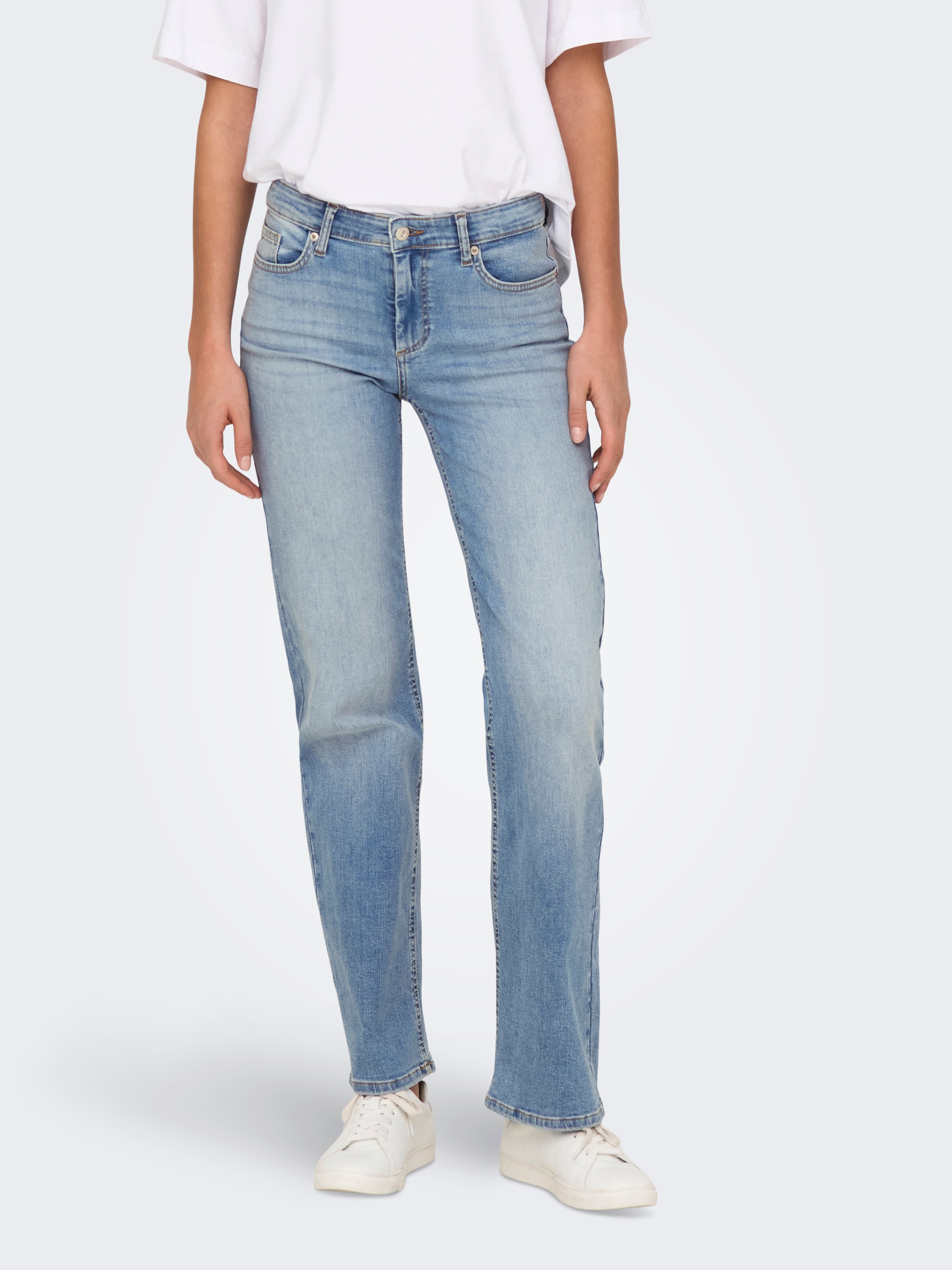 ONLY Straight-Jeans "ONLBLUSH MID STRAIGHT DNM TAI467 NOOS" Baumwollmischung, straight fit