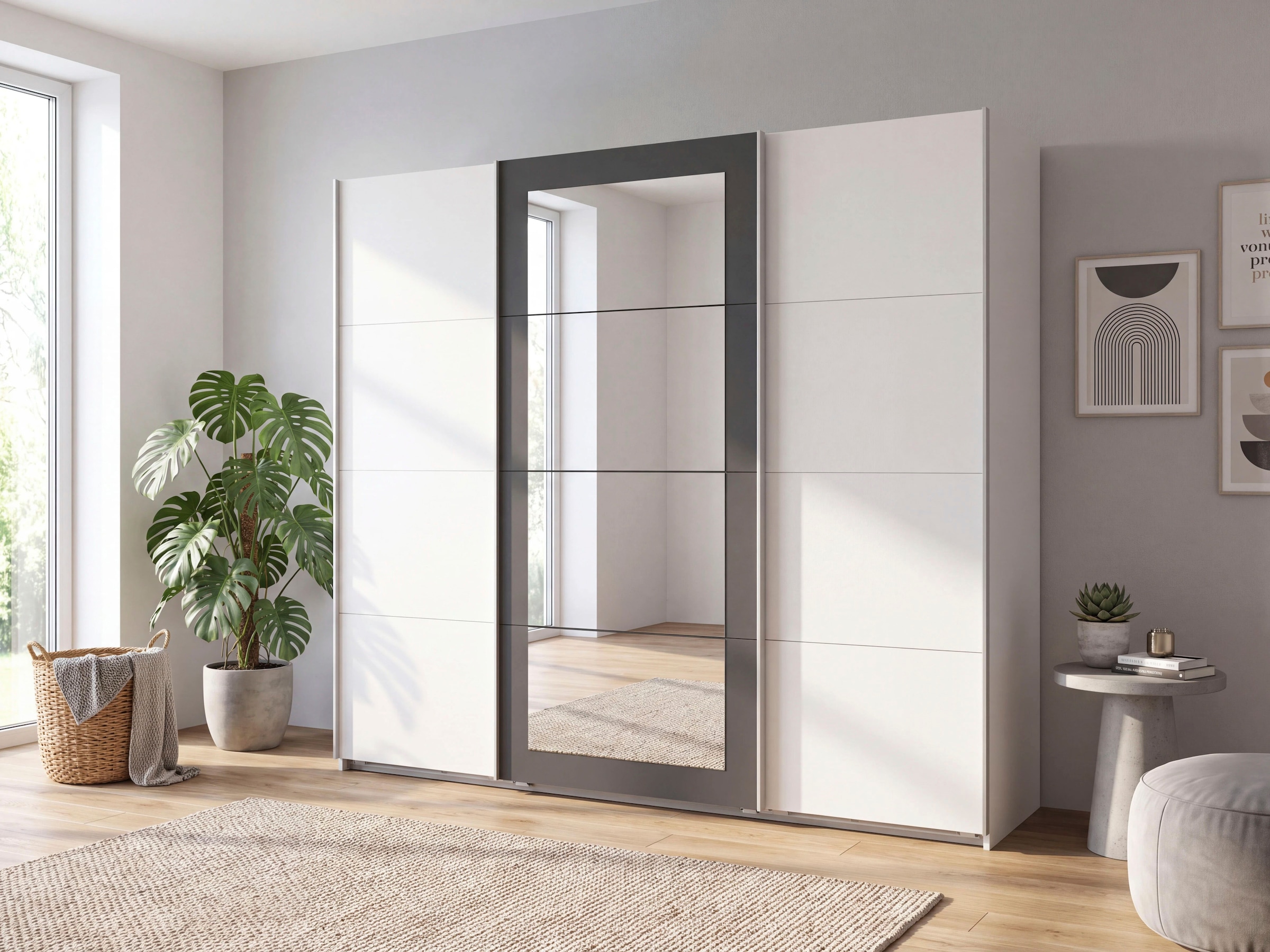 Wimex Schwebetürenschrank »RINTELN mit Spiegel, erhältlich in den Breiten: 225cm, 270cm & 313cm« 3-türiger Schrank in verschiedenen Farben erhältlich