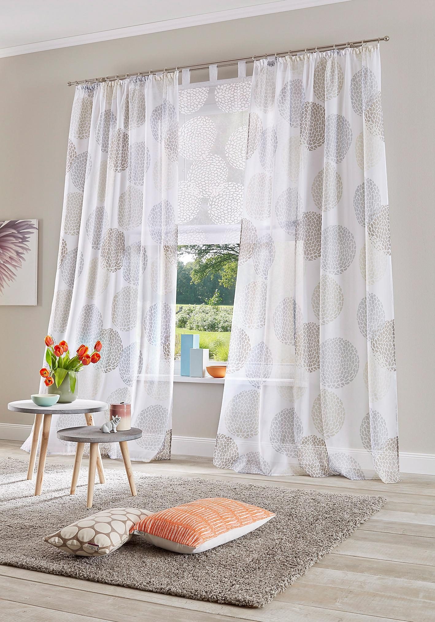 Gardine »Belem«, (2 St.), transparent, Polyester, Polyester, gewebt, unifarben