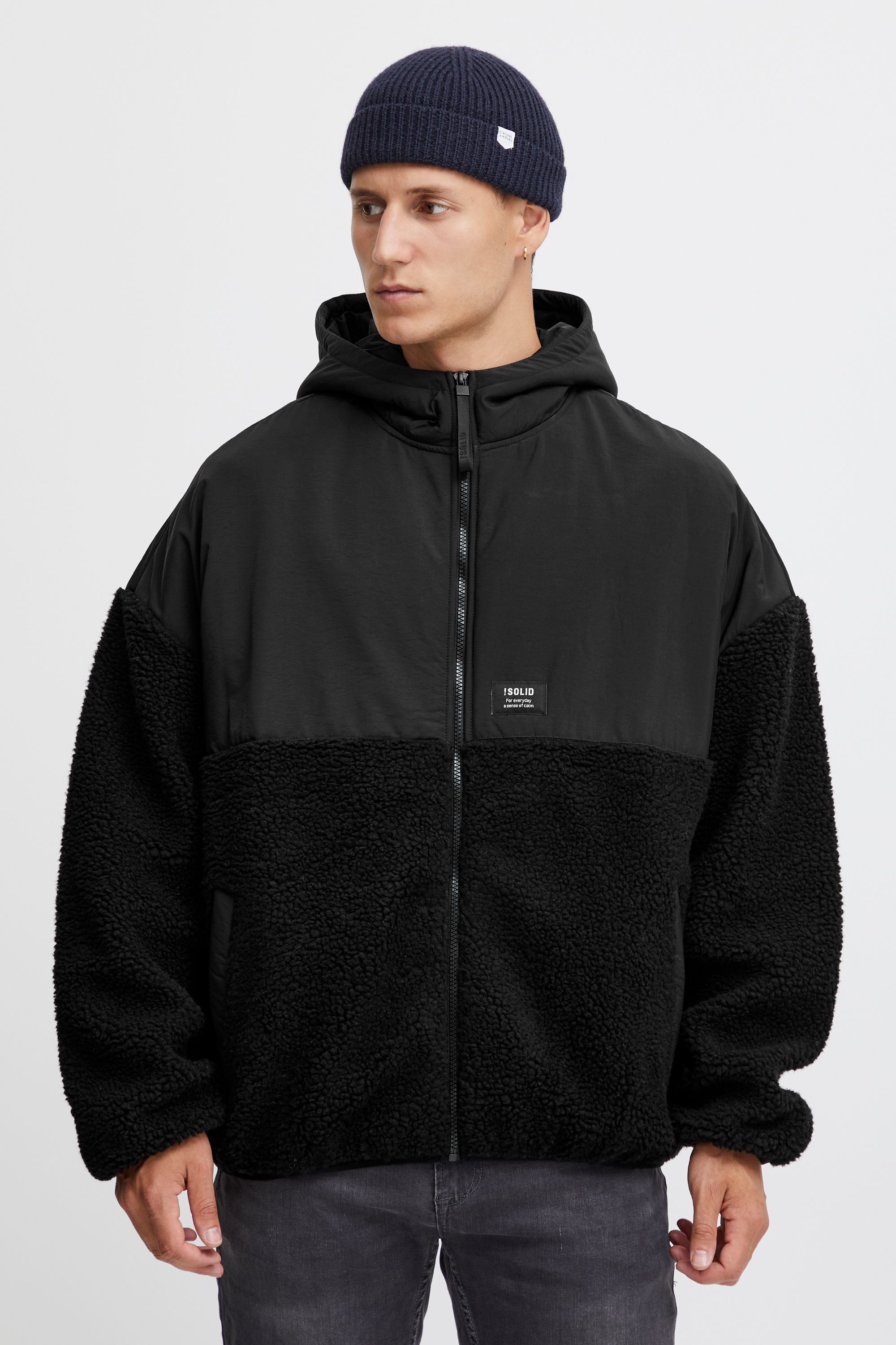 !Solid Fellimitatjacke »Fellimitatjacke SDMark«, mit Kapuze