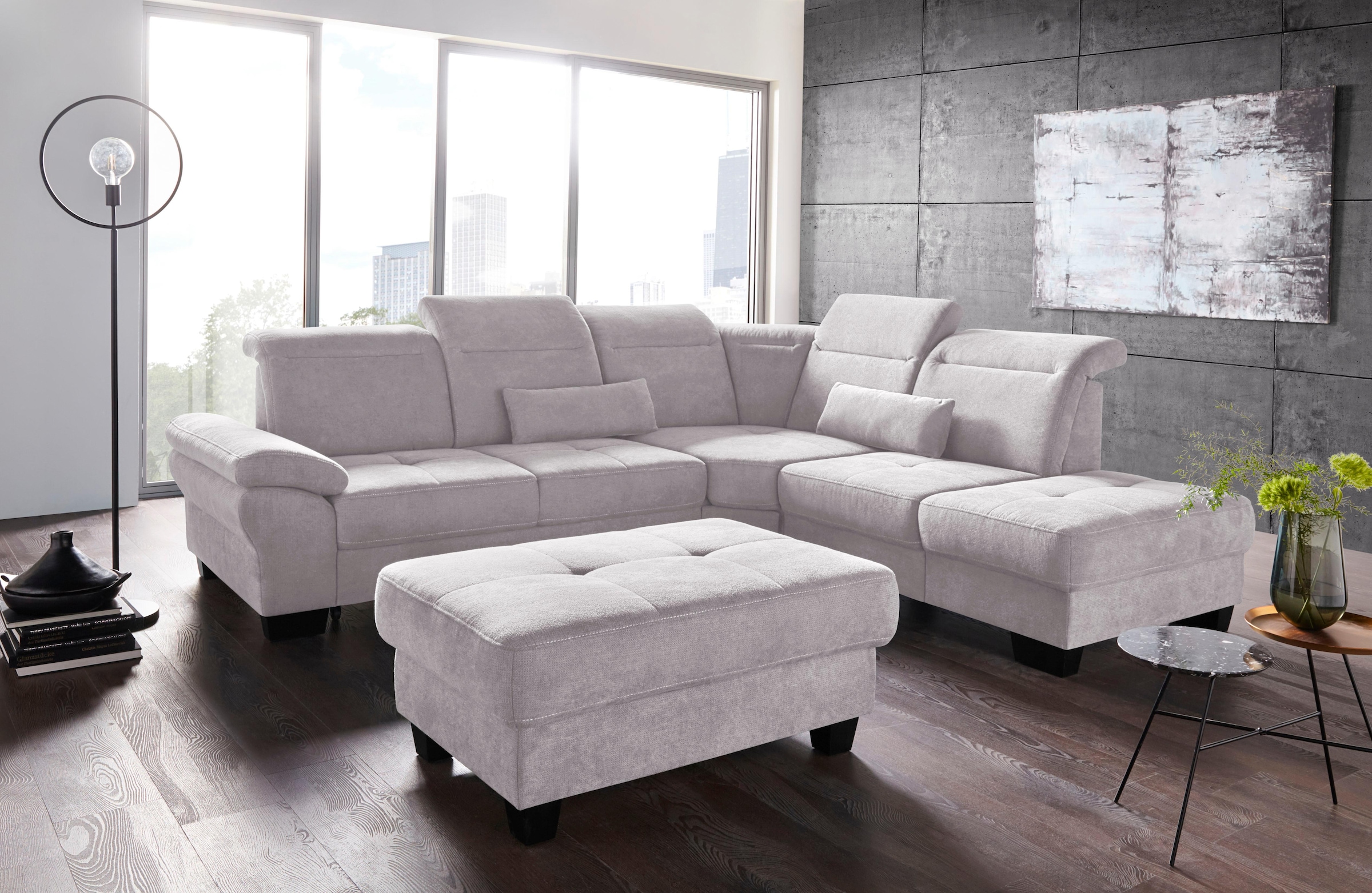 OTTO home Ecksofa "Cornwall L-Form" mit Sitztiefenverstellung, Schlaffunktion & Kopfteilverstellung