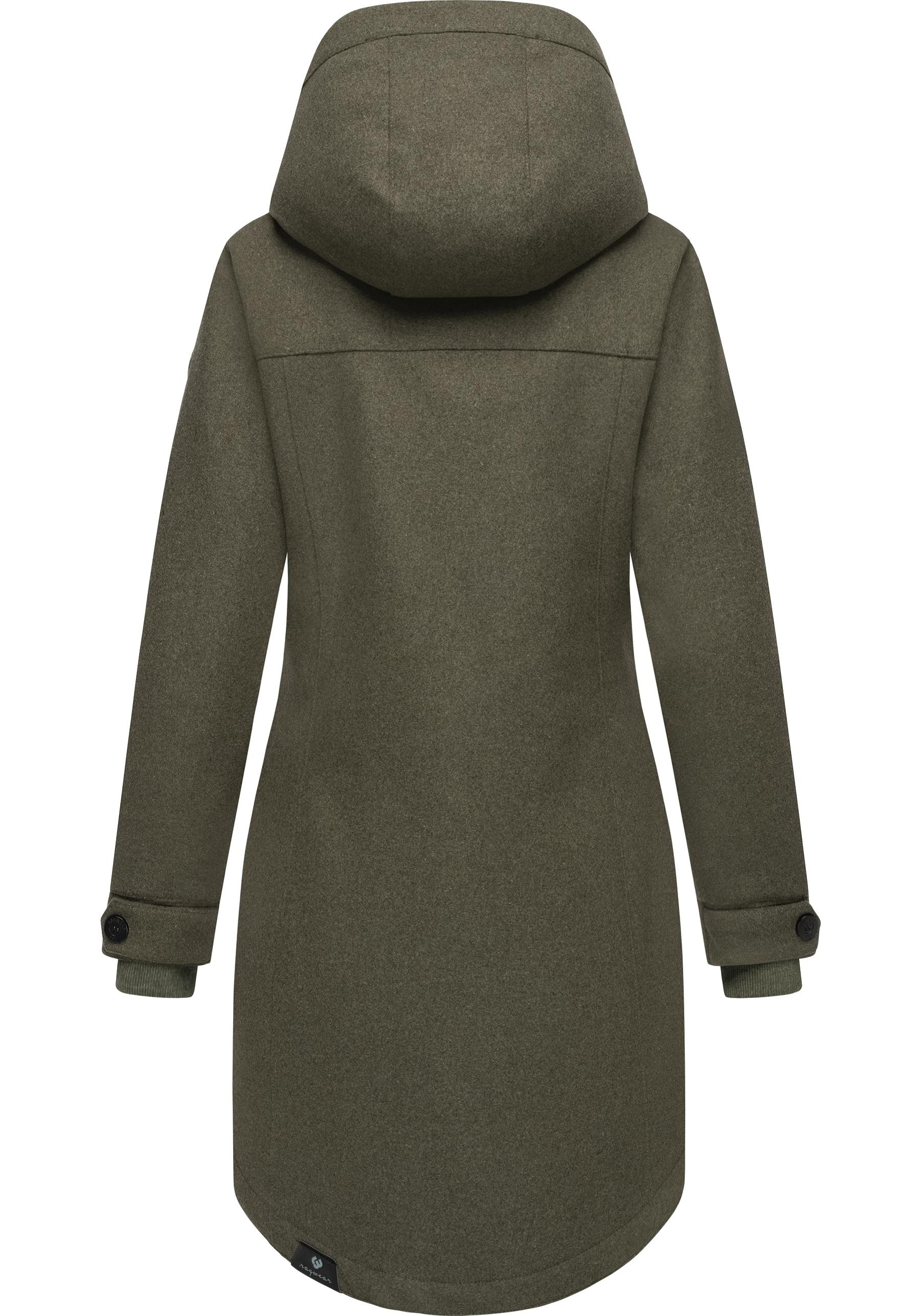 Ragwear Wintermantel »Jannisa Coat«, Klassischer Damen Kurzmantel mit Kapuze