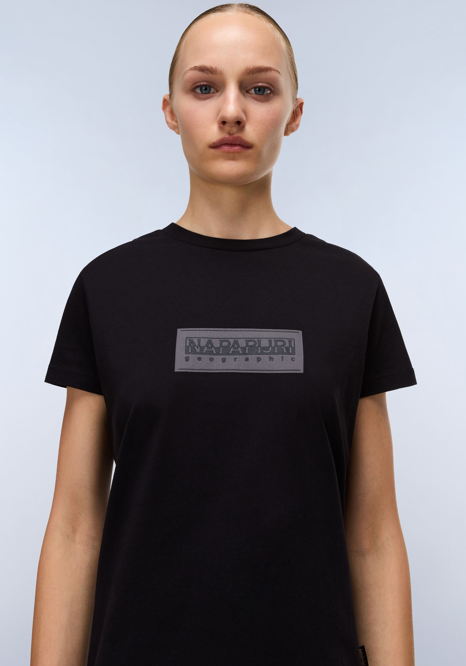 Napapijri Kurzarmshirt »S-BOX LOGO SS W 1 A69 LANGOUSTINO A69«, Mit Rundhalsausschnitt