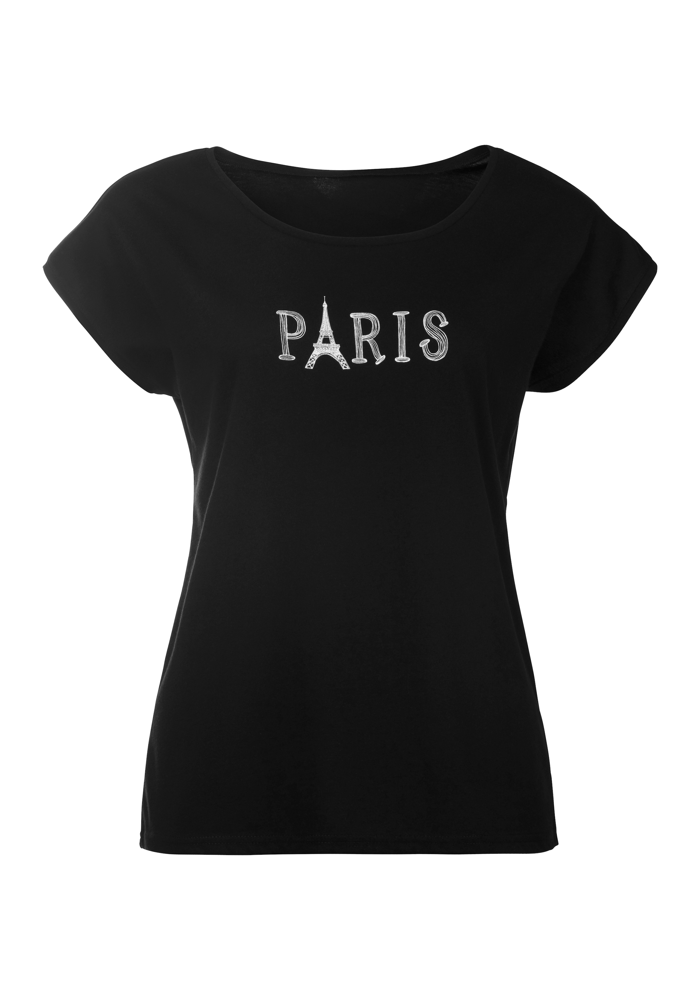 Vivance T-Shirt, (2er-Pack), mit modischem Druck vorn