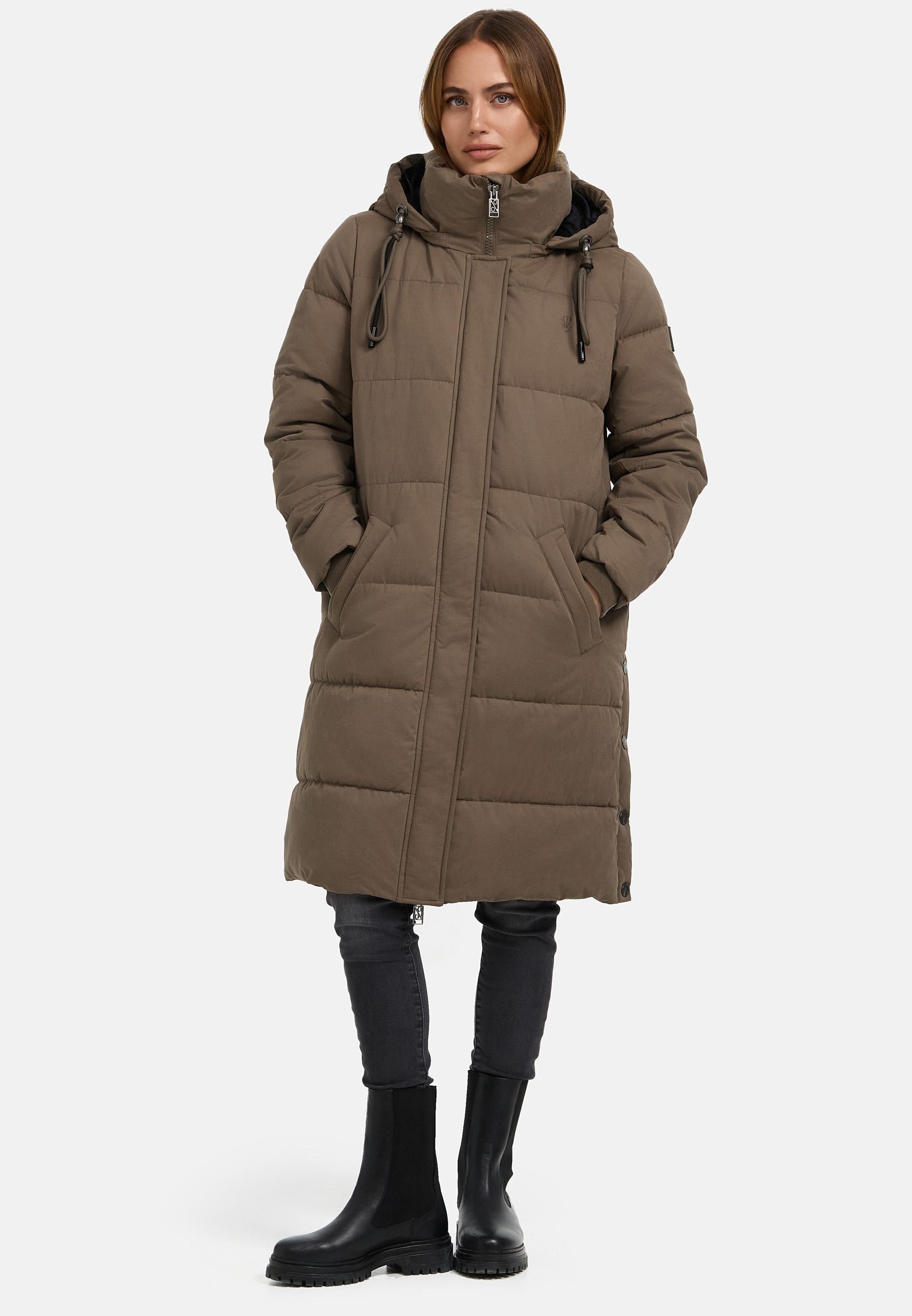 Navahoo Wintermantel »Wintertanz 14«, modischer Damen Steppmantel mit hohem Kragen