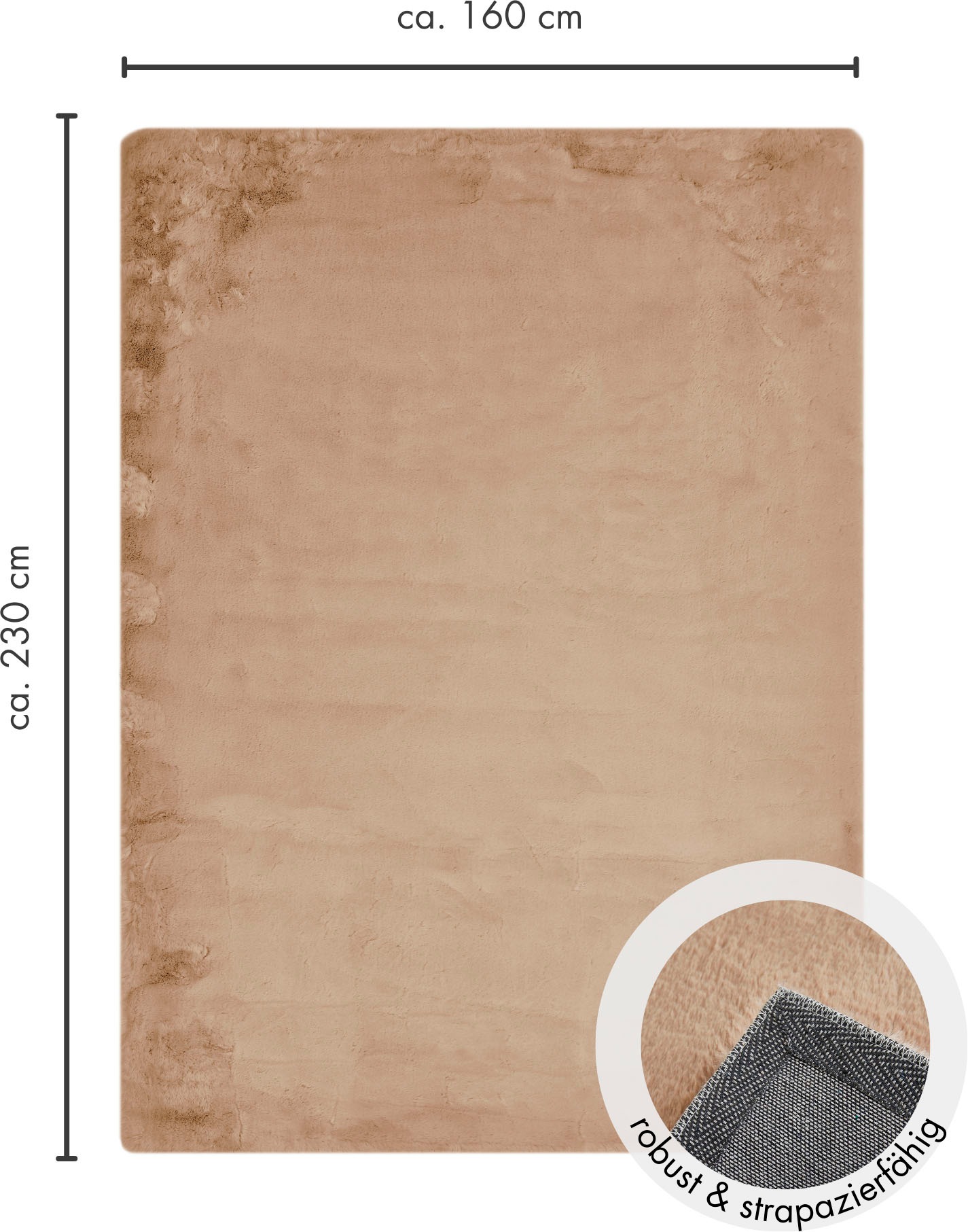 LUXOR living Fellteppich »Novara«, rechteckig, 30 mm Höhe, Kunstfell, Kaninchenfell-Haptik, besonders weicher Hochflor