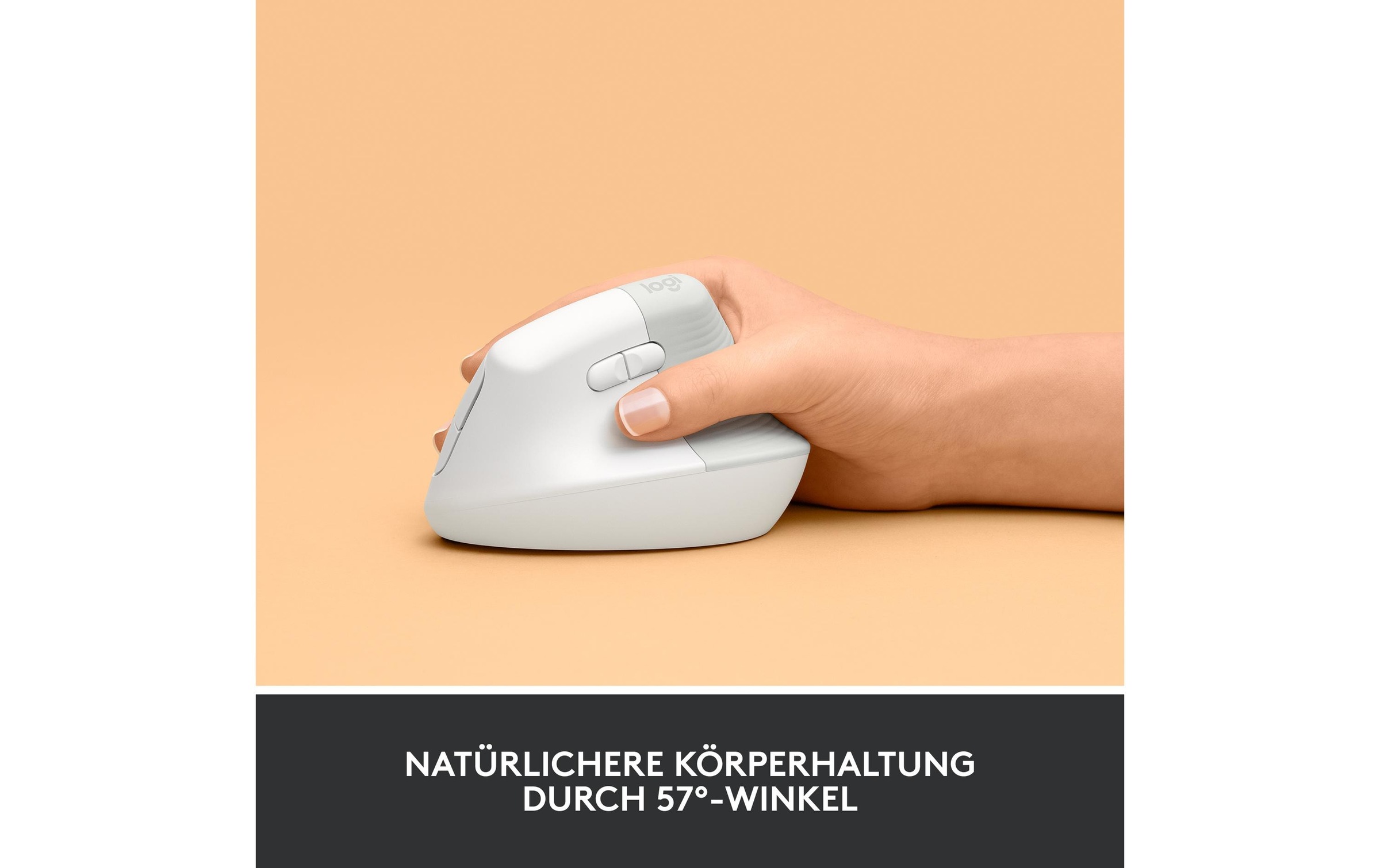 Logitech ergonomische Maus »Maus Lift Off-white« kabellos