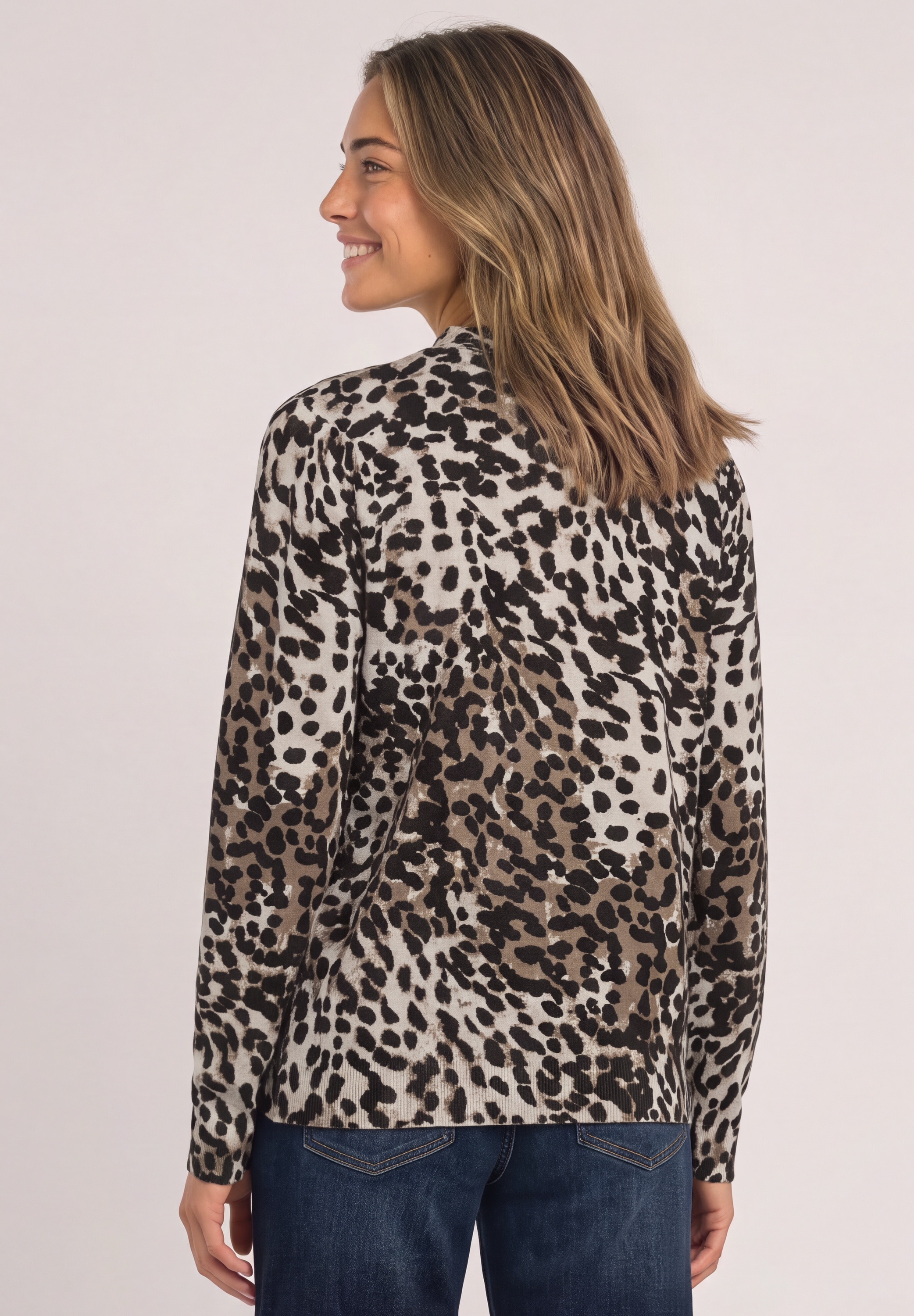 STREET ONE Stehkragenpullover aus softem Materialmix
