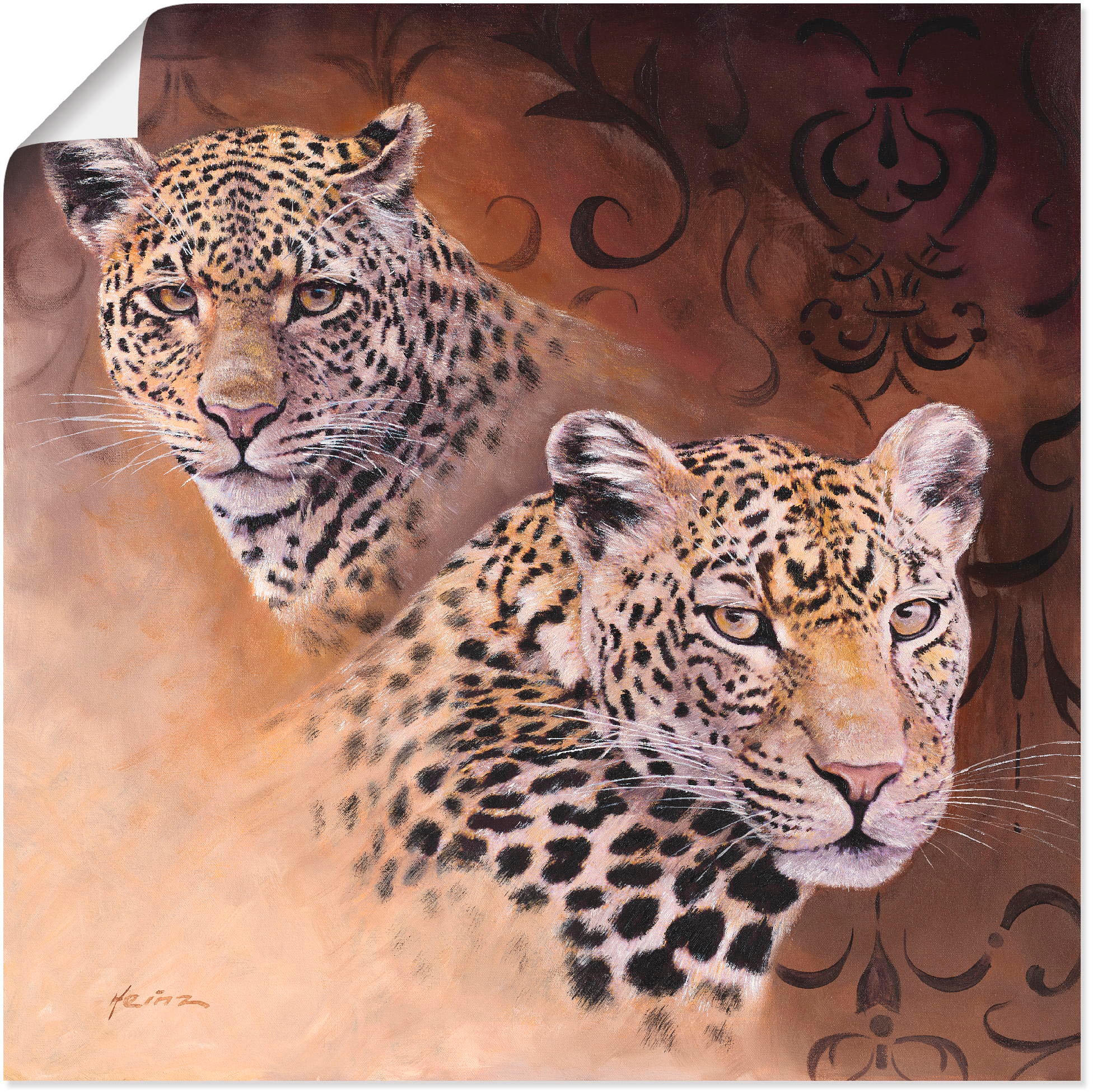 Poster verschied. Leinwandbild, »Leoparden«, | BAUR in Wildtiere, St.), Alubild, (1 als Outdoorbild, Größen Artland Wandbild
