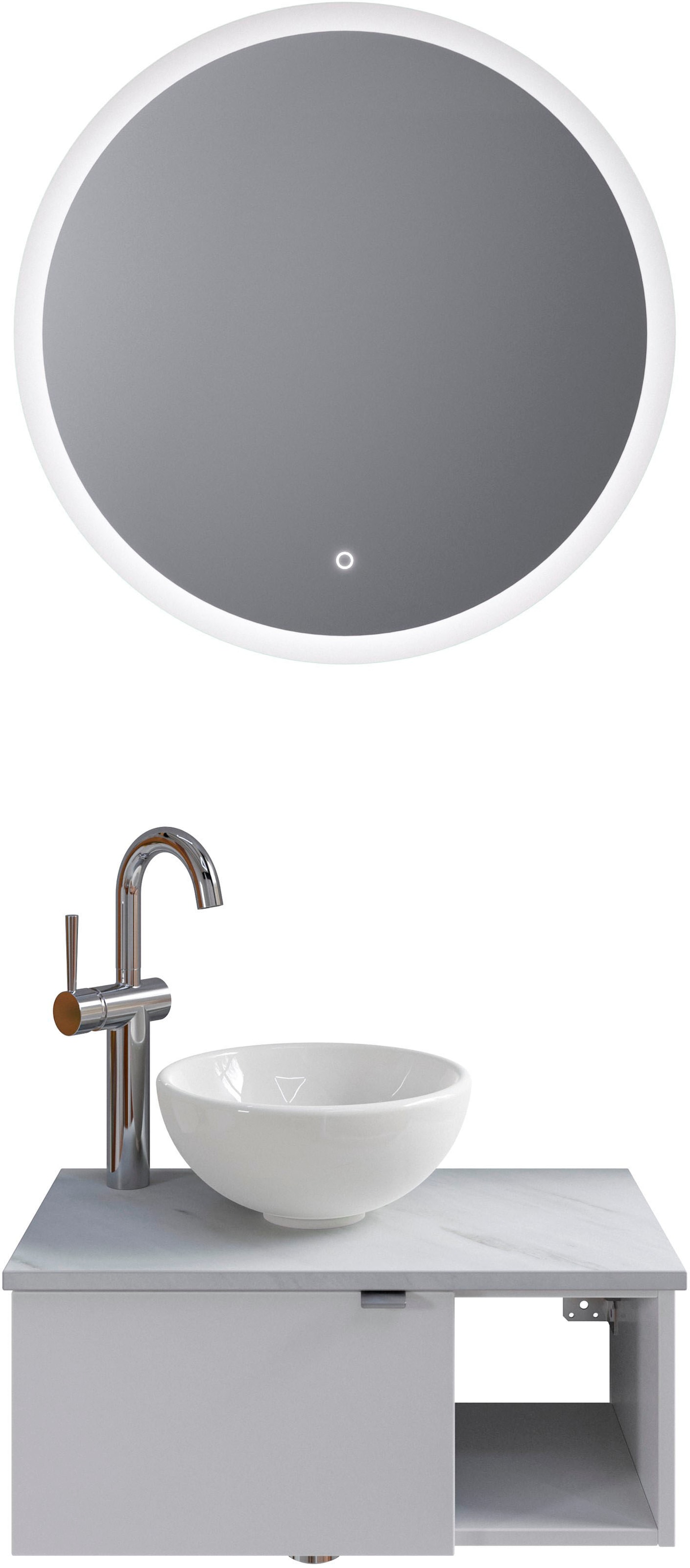 Saphir Badmöbel-Set "Serie 6915" 4 Stk. tlg. Gäste-Bad, 70 cm breit, mit LE günstig online kaufen
