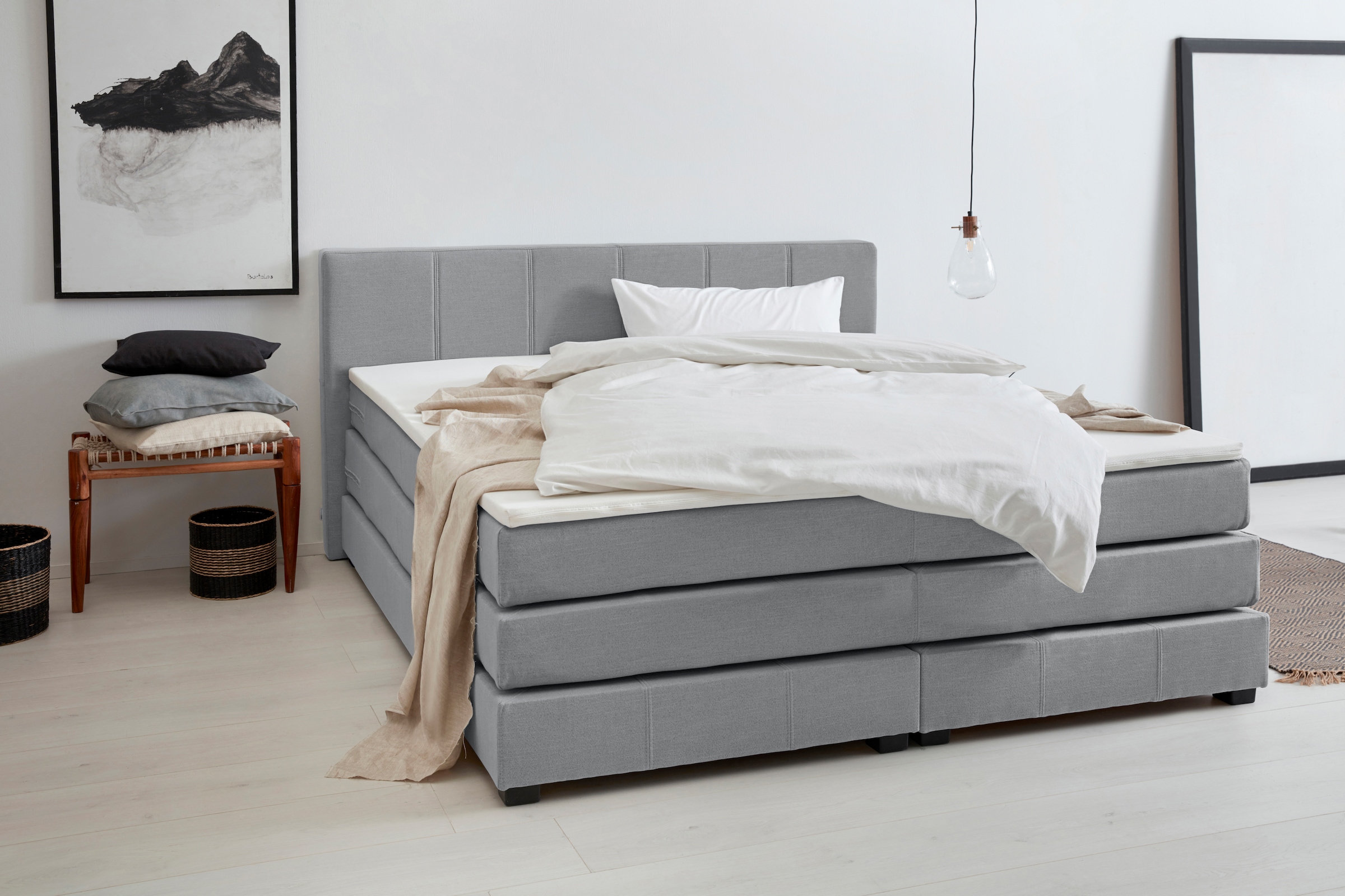 OTTO products Boxspringbett "Peetu", Taschenfederkern-Matratze, in 4 Breite günstig online kaufen