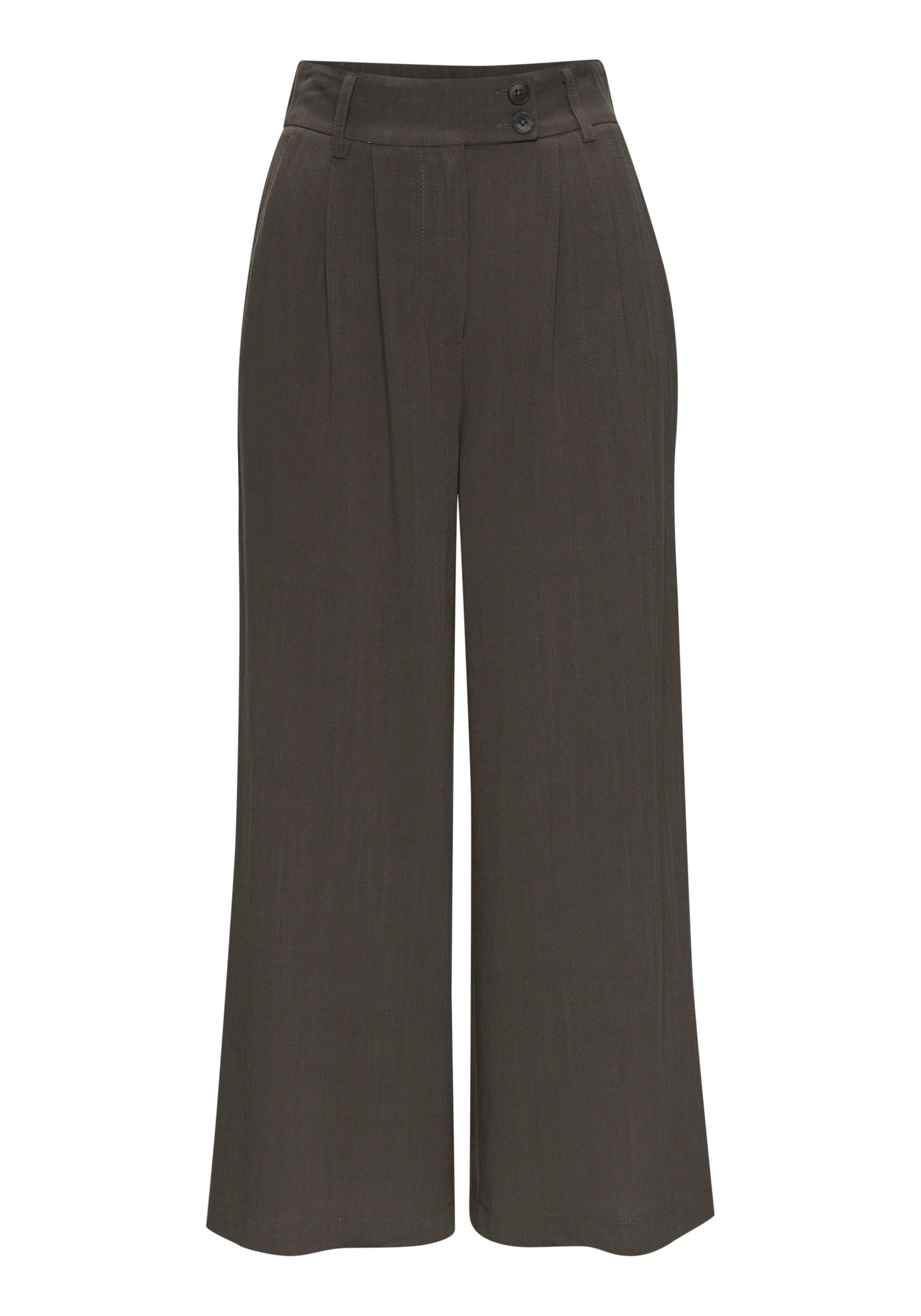 LASCANA Bundfaltenhose, mit Taschen und Knopfdetail, weites Bein, Leinenhos günstig online kaufen