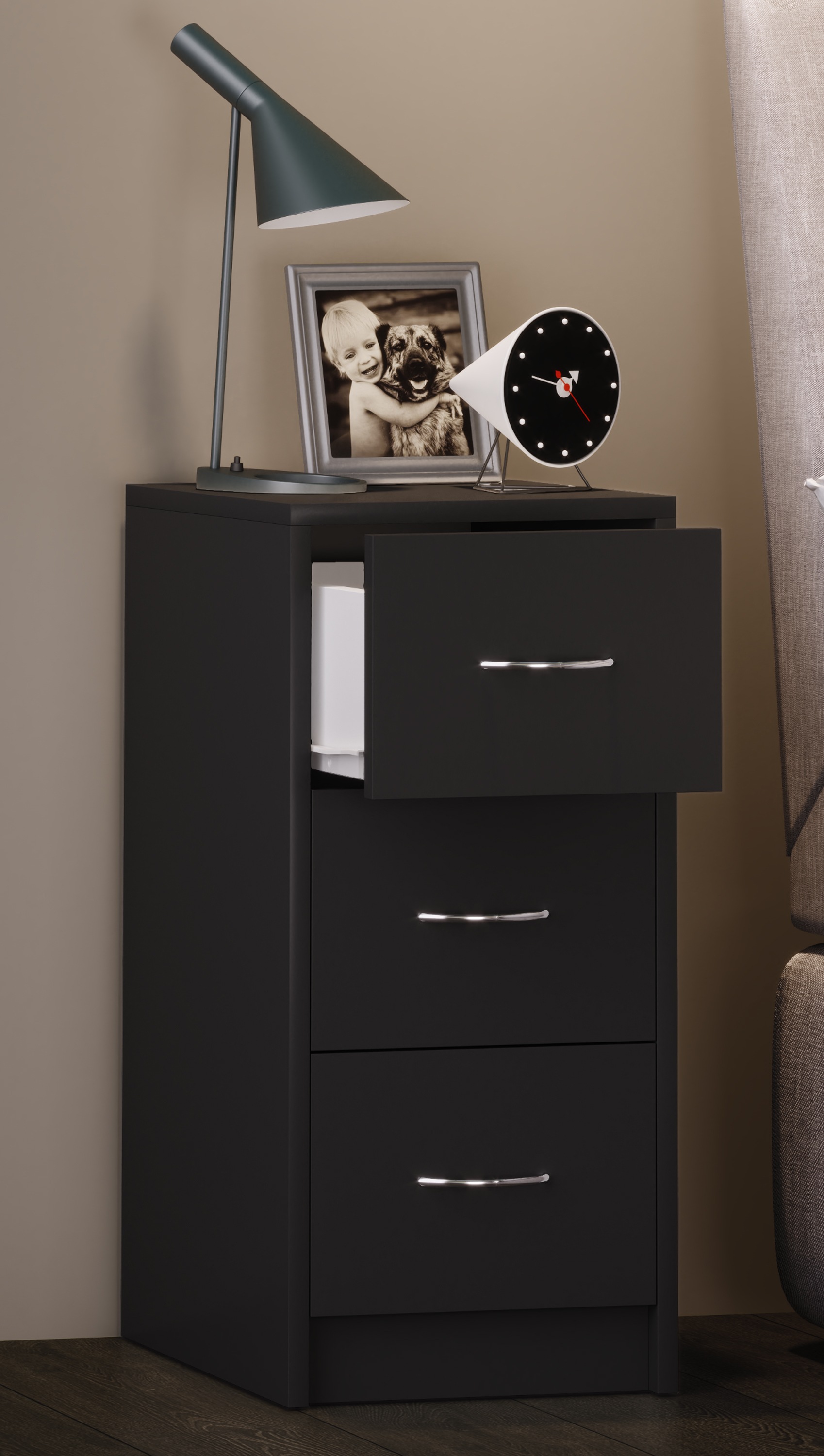 VCM Nachttisch "Holz Nachtschrank Nachttisch Schublade Boxal Maxi" 1 Stk. tlg.