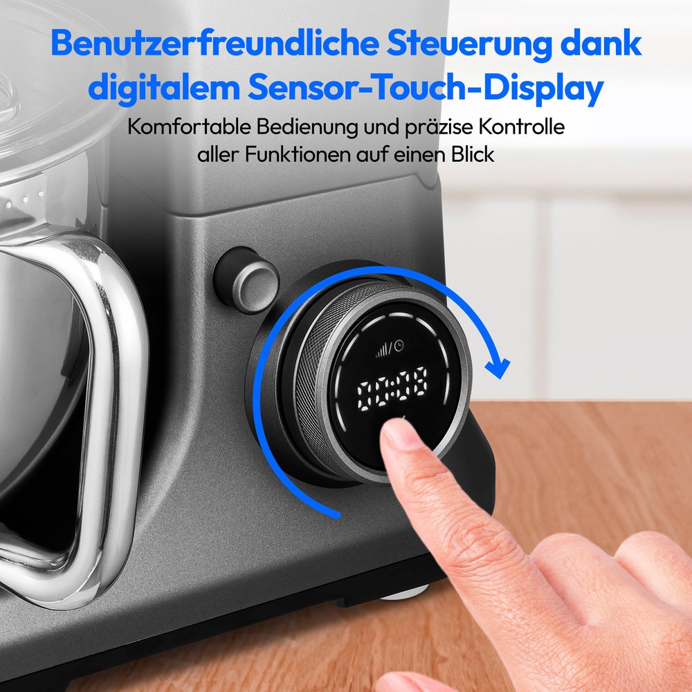 Medion® Küchenmaschine »MD 18442 8 Geschwindigkeitsstufen, titan«, titan