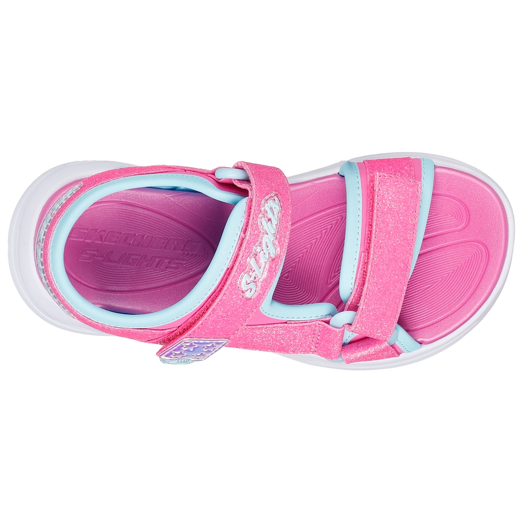 Skechers Kids Sandale »SOLA GLOW SANDAL«, Sommerschuh, Klettschuh, Sandalette, mit Glitzer und Blinkfunktion