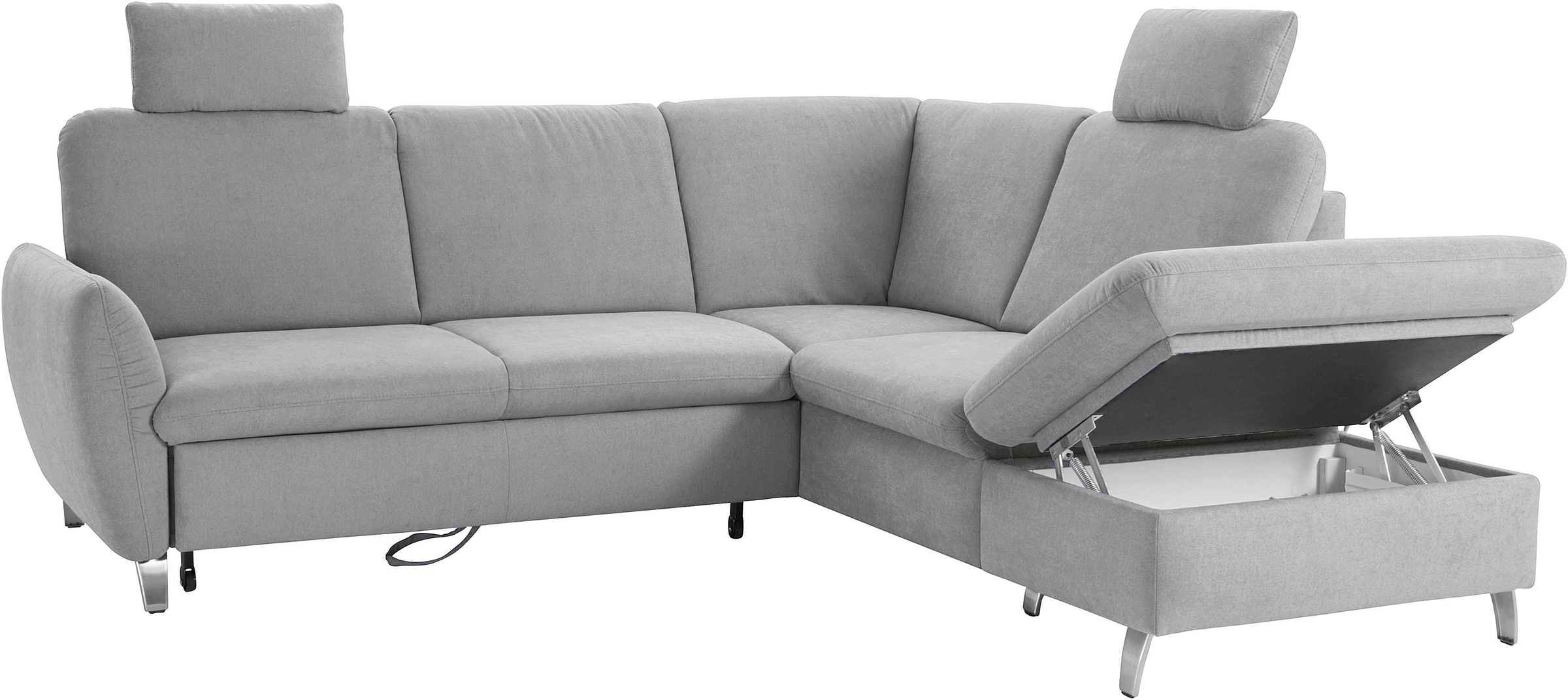 sit&more Ecksofa »Daytona L-Form«, mit Federkern, zwei Kopfstützen und wahlweise mit Bettfunktion