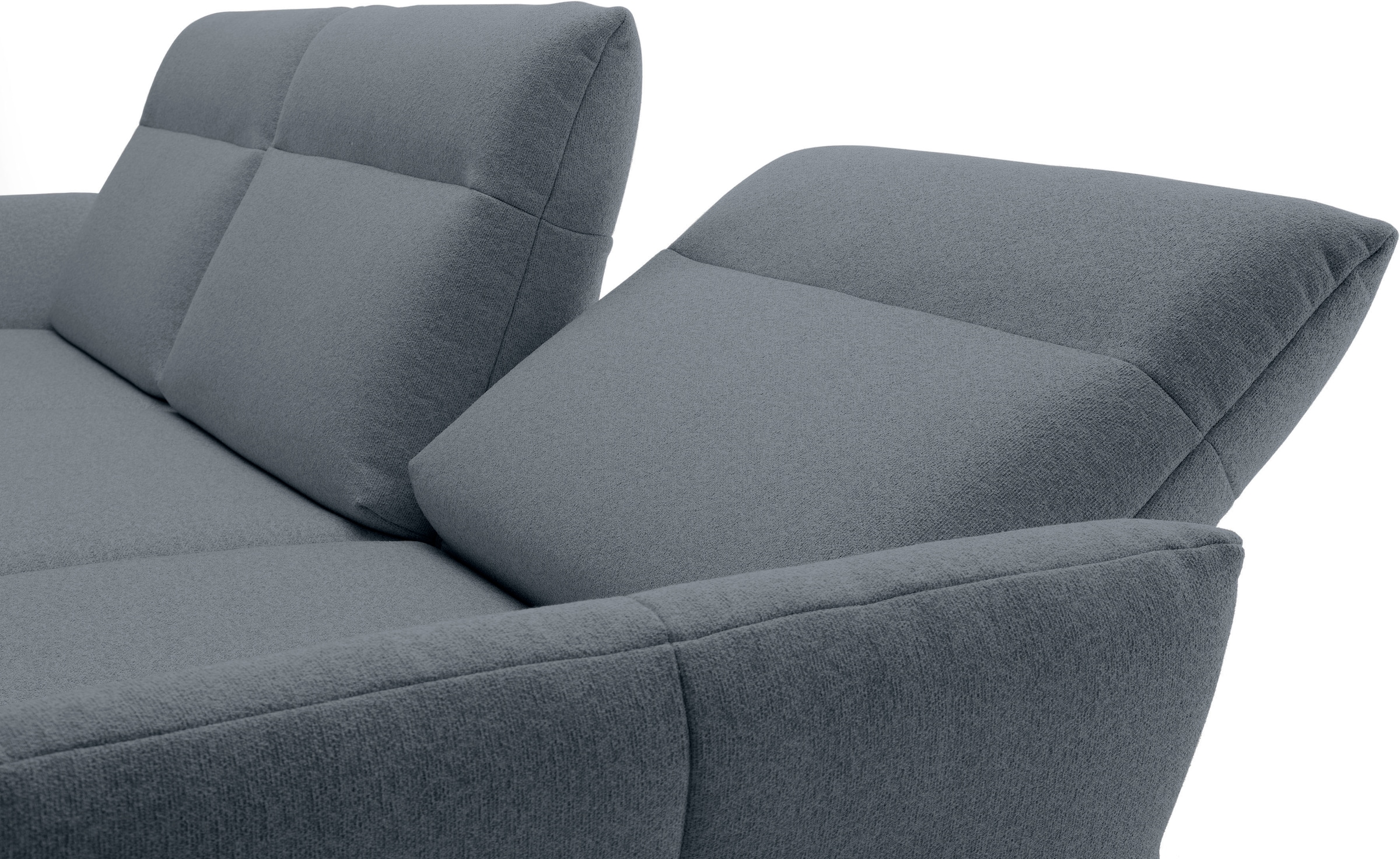 Creation BY ROLF BENZ Ecksofa »CR.460«, Sockel in Nussbaum, Winkelfüße in Umbragrau, Breite 298 cm