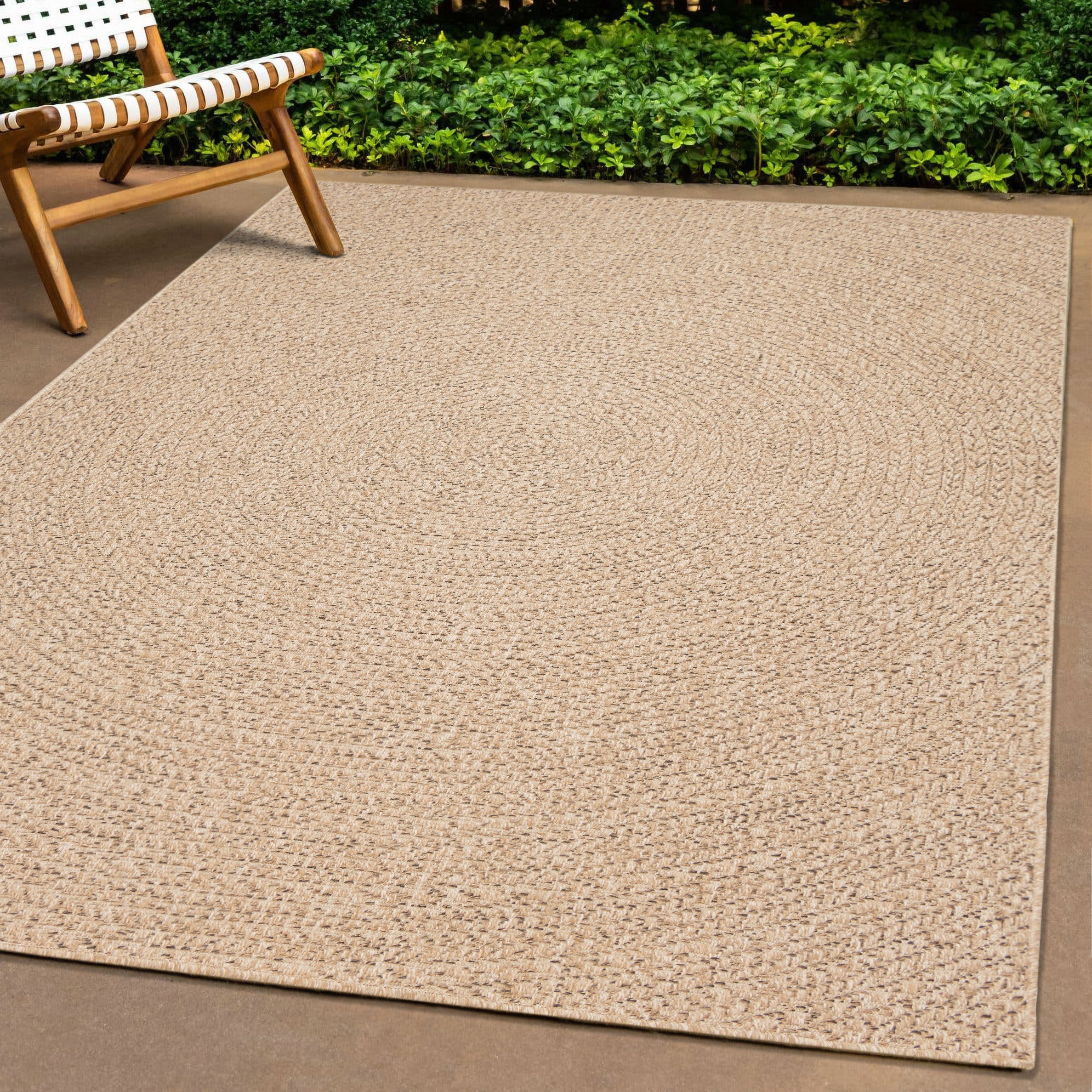 Teppich THE CARPET "Kansas", beige (natur), B:60cm H:1mm L:180cm, Polypropylen, Teppiche, Teppich, moderner robuster In und Outdoor Teppich Jute Look