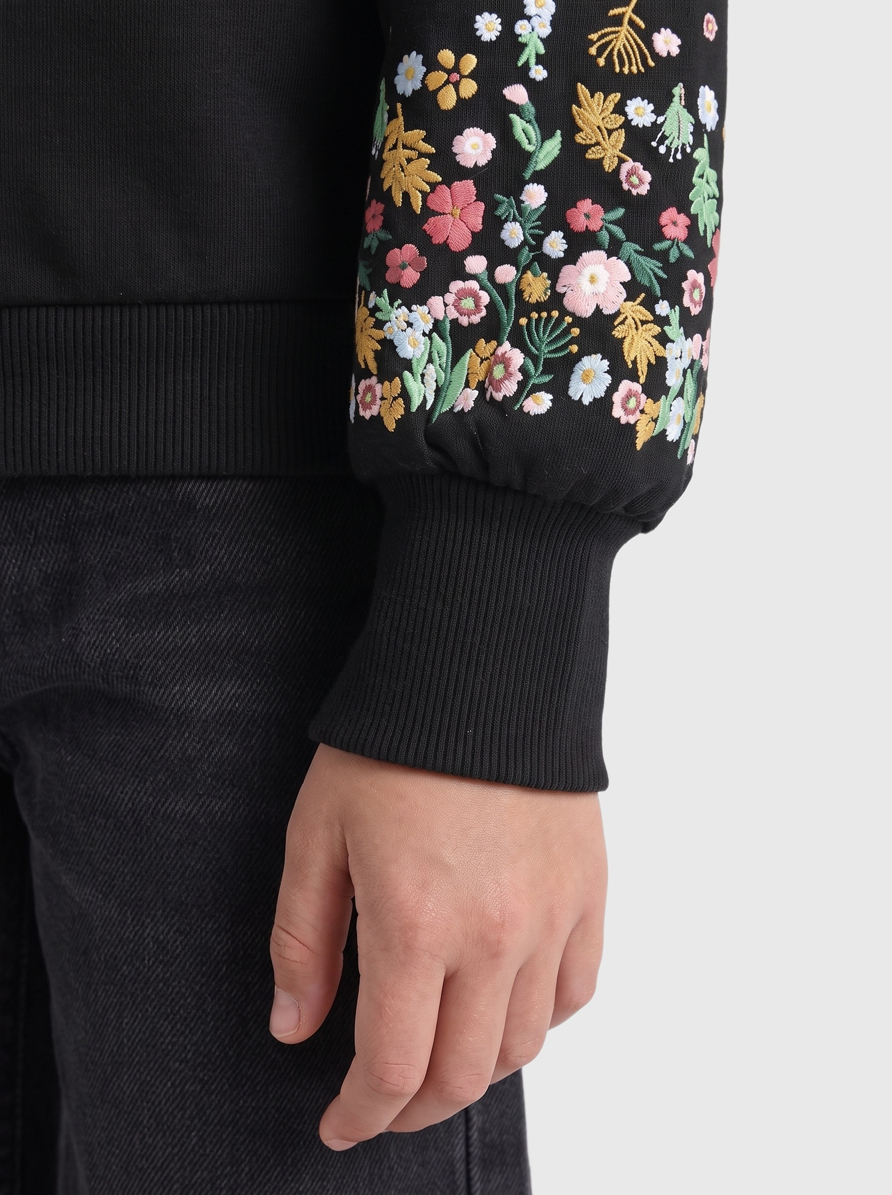 KIDS ONLY Sweatshirt »KOGBROOKE L/S O-NECK FLOWER SWT NOOS«, Baumwollmischung, regular fit
