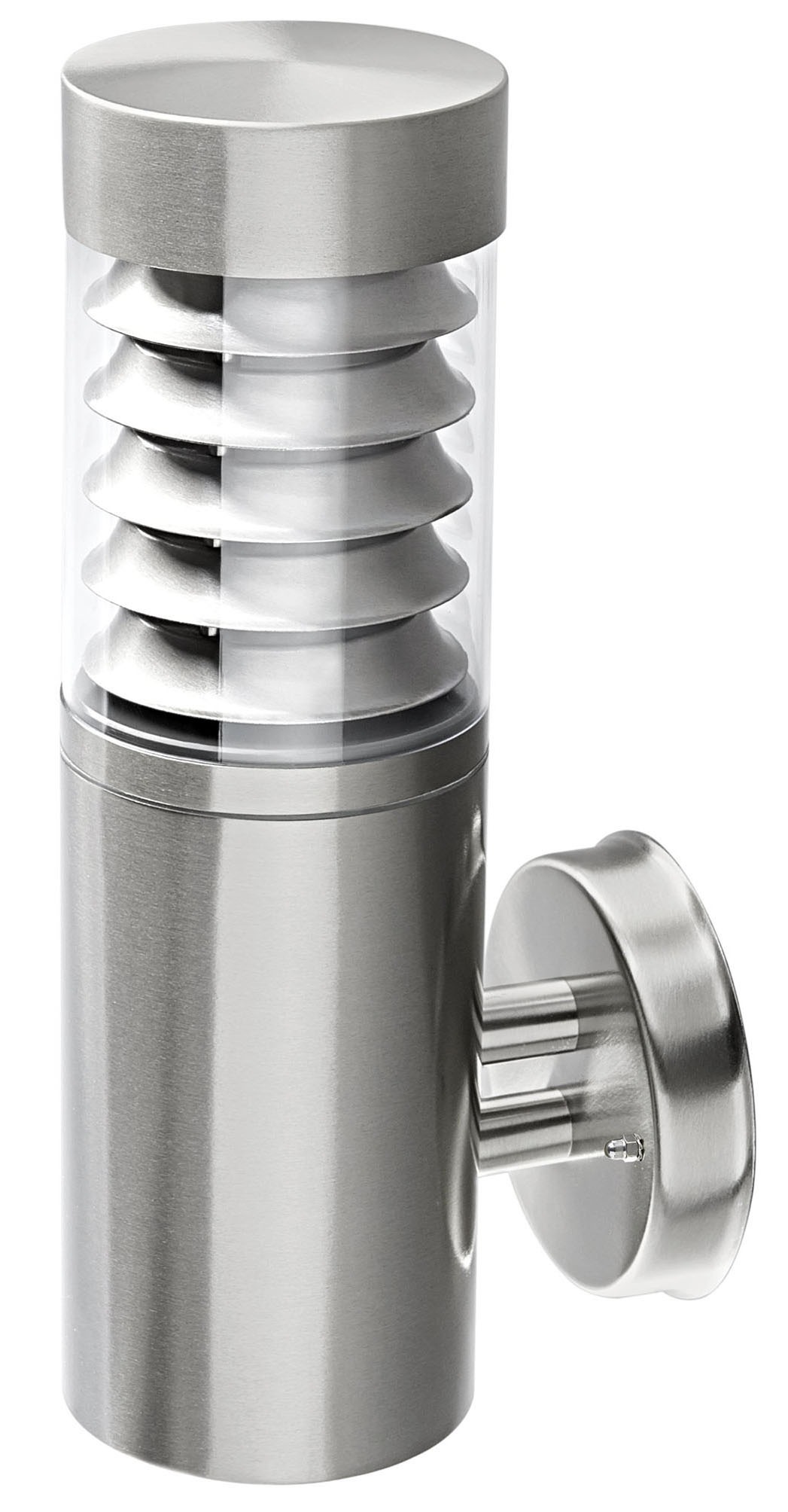 HEITRONIC Außen-Wandleuchte "Saturn" E27 1 Stk. Wandlampe, Außenlampe, klarer 360-Lichtaustritt, aus Edelstahl