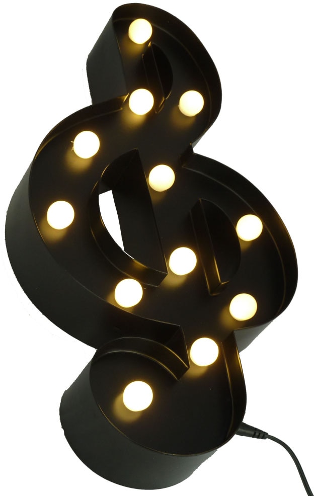 Black Friday MARQUEE LIGHTS LED Dekolicht »Music-Clef«, 12 flammig-flammig,  Wandlampe, Tischlampe Music-Clef mit 12 festverbauten LEDs - 20x38cm | BAUR