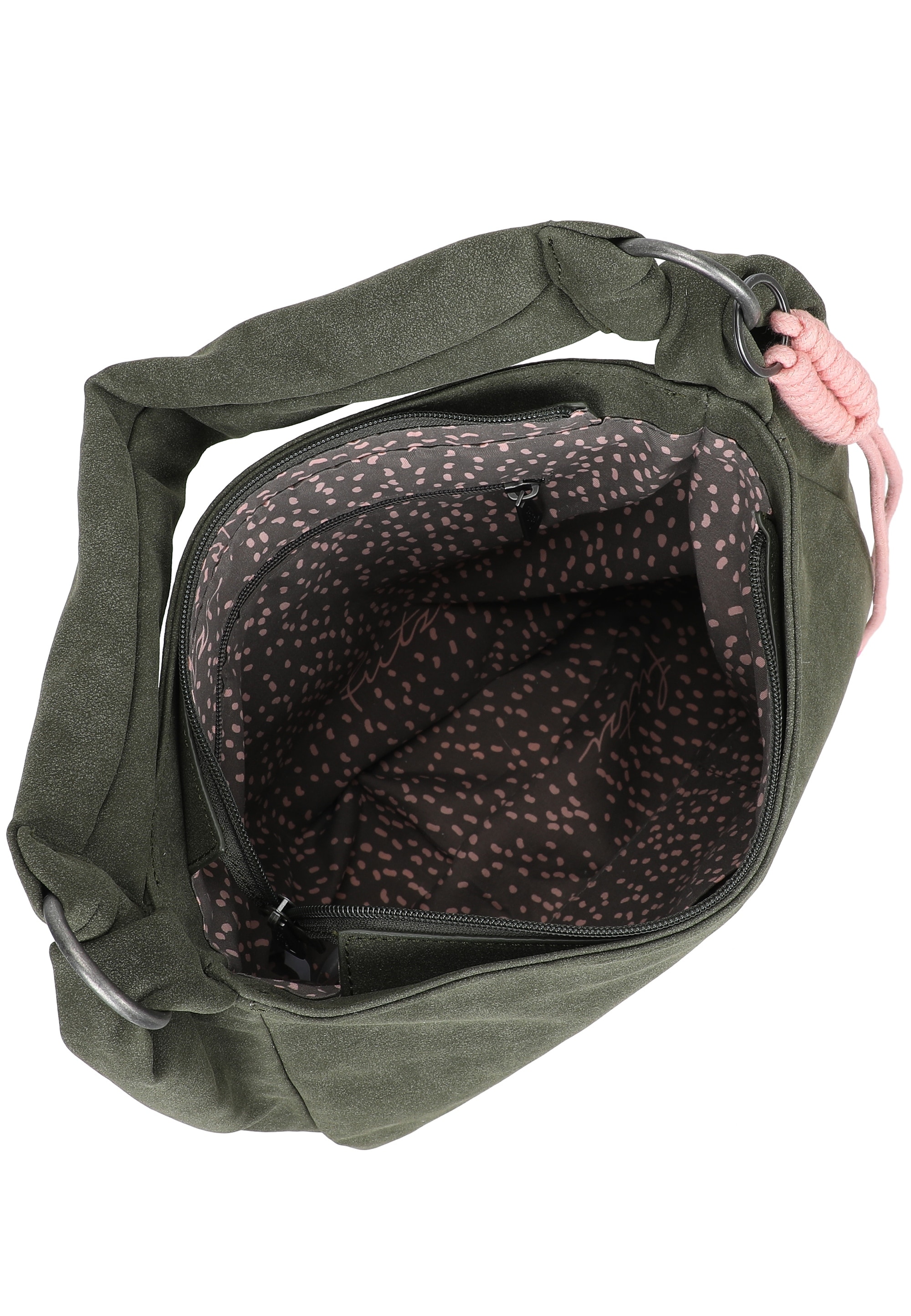 Fritzi aus Preußen Schultertasche »Sue01 Suede Jacky Soft Dark Olive« mit verstellbarem Schultergurt
