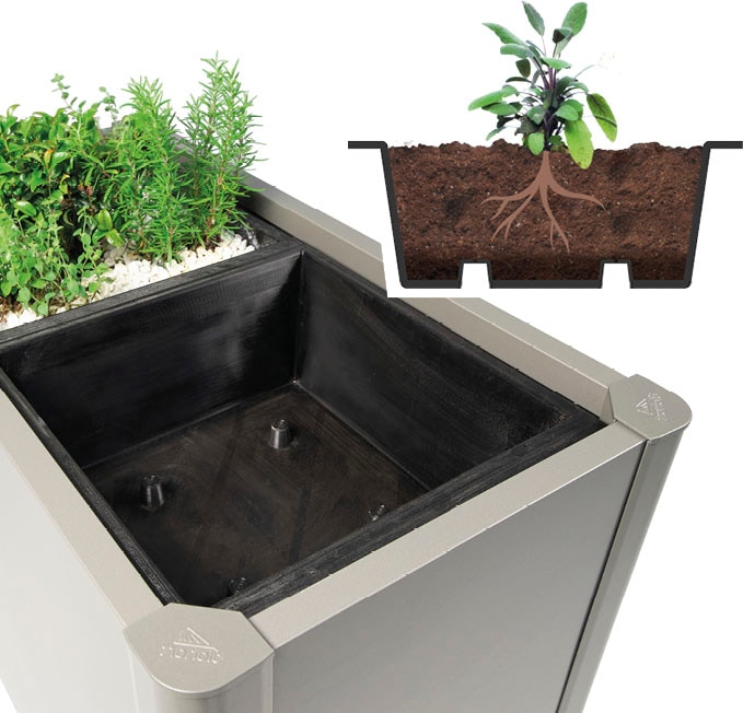 Biohort Pflanzeinsatz »Belvedere«, (1 St.), BxTxH: 50x50x18 cm, 45 Liter