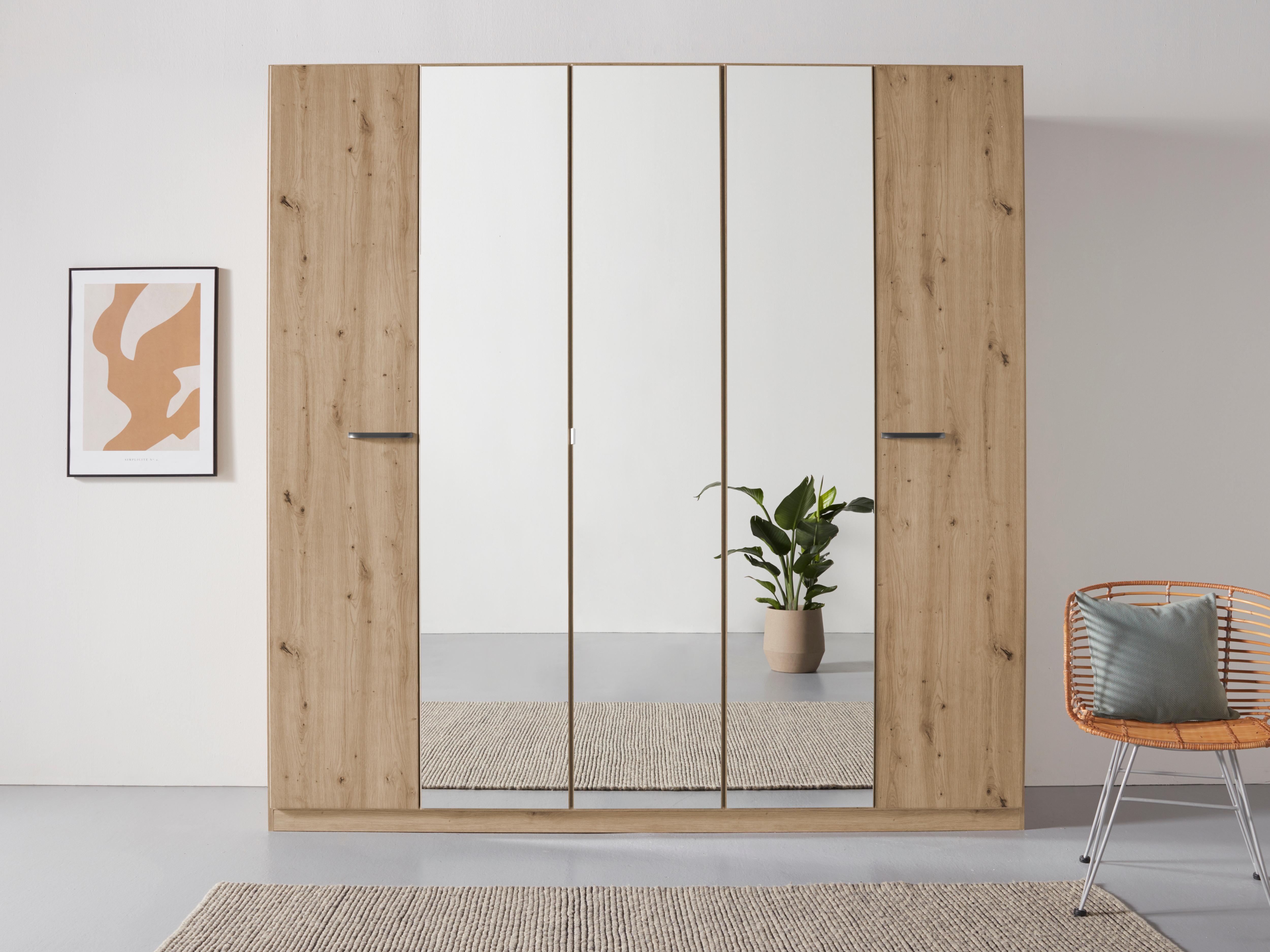 OTTO home Kleiderschrank "Mehrzweckschrank Aktenschrank Möbel Mietswohnung Schlafzimmer OTELI" erhältlich in Breiten 91-360 cm, ab Breite 136cm inkl. Innenschubladen, mit zusätzlichen Einlegeböden, optional mit Spiegel MADE IN GERMANY