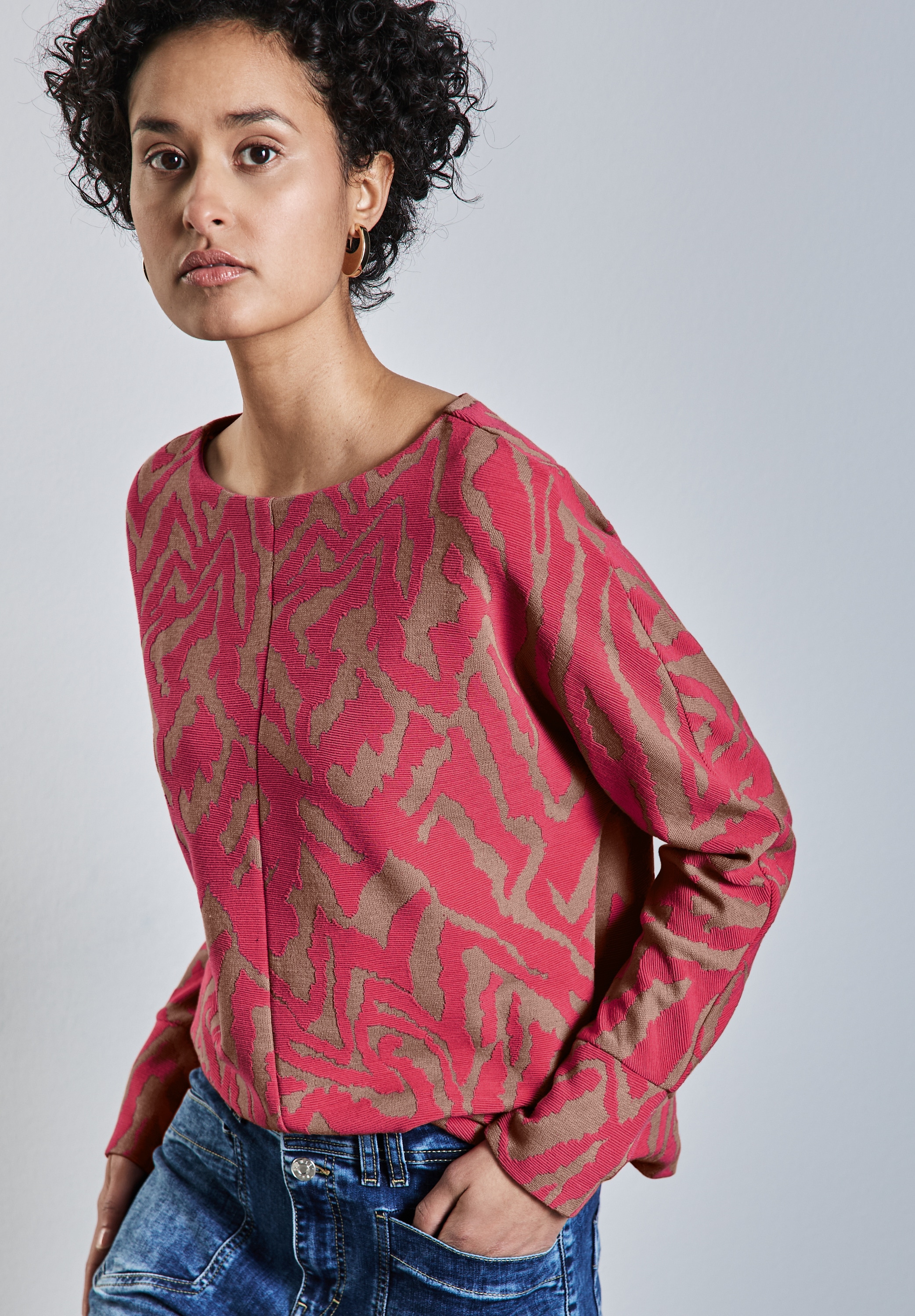 STREET ONE Jacquardpullover, mit Two-Tone Jacquard